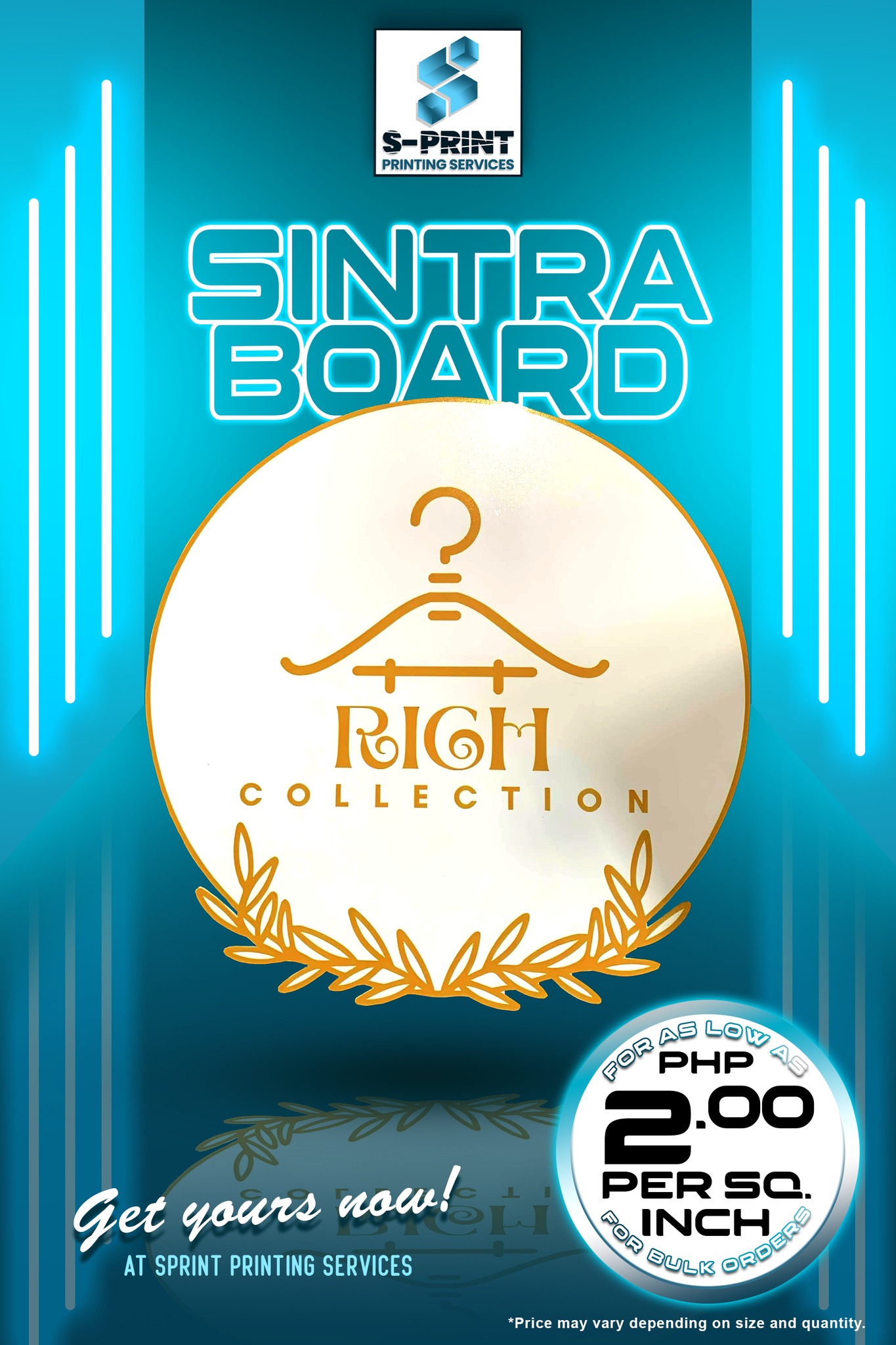 Sprint Printing Services Facebook ad: Sintra Boards & Signages