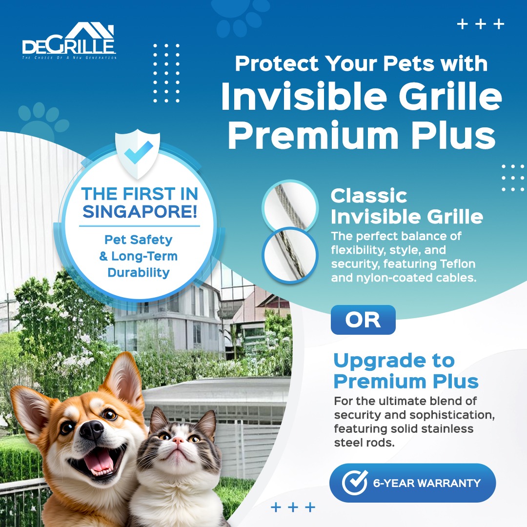 DeGrille Facebook ad: Protect Your Pets with Invisible Grille Premium Plus