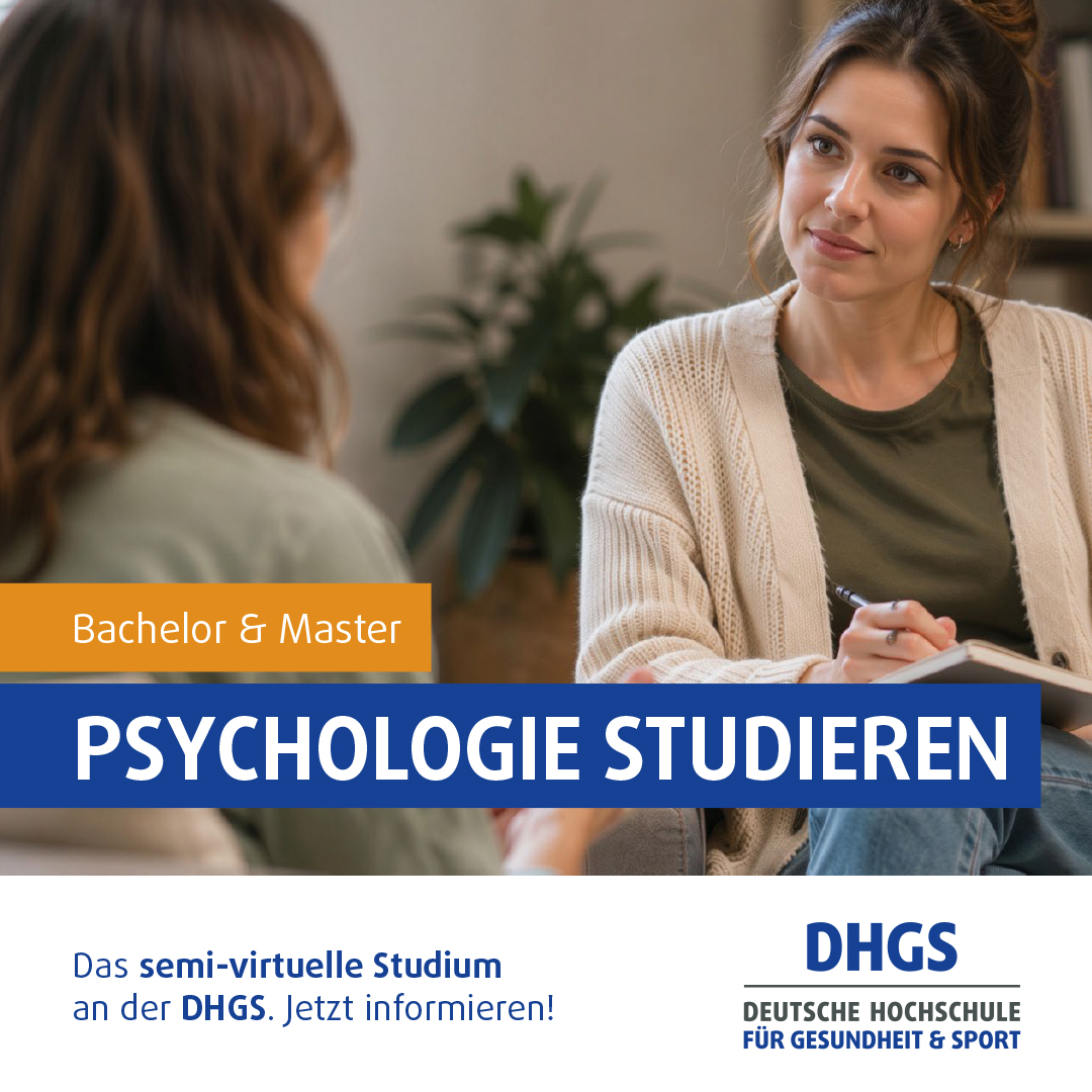 DHGS Deutsche Hochschule für Gesundheit & Sport Facebook ad: Psychologische Studiengänge