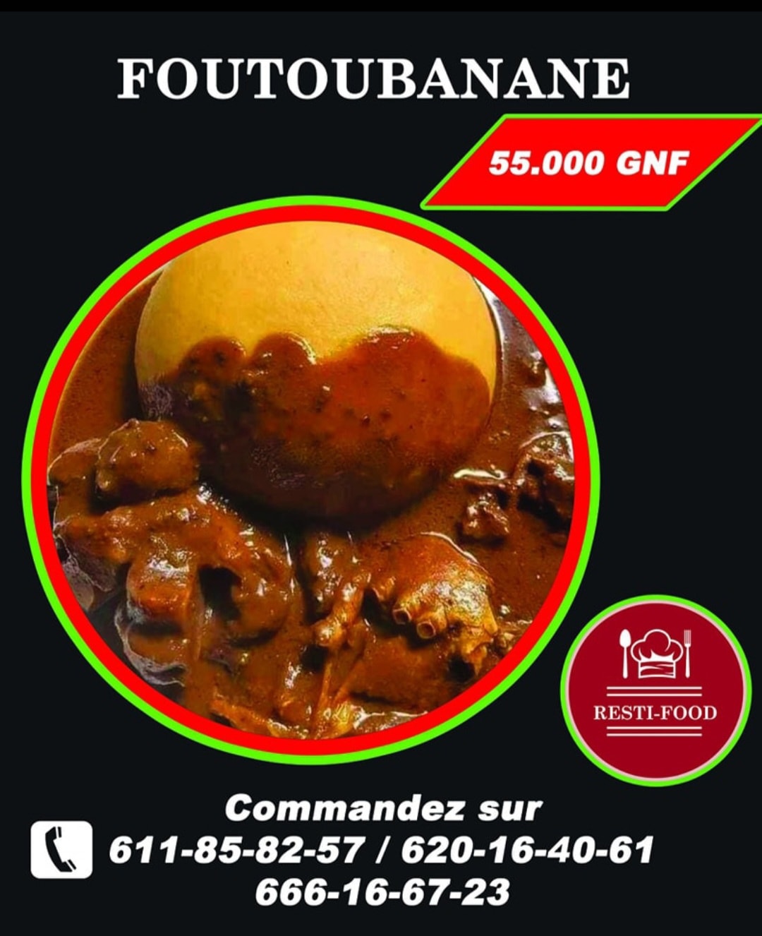 Resti-food Facebook ad: Pour avoir vos plats préférés,vous n'avez plus besoin…