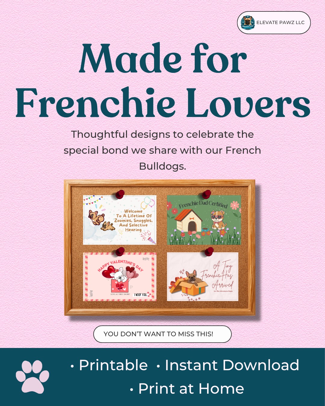 elevatepawz Facebook ad: Every Frenchie Moment Deserves to Be Celebrated!