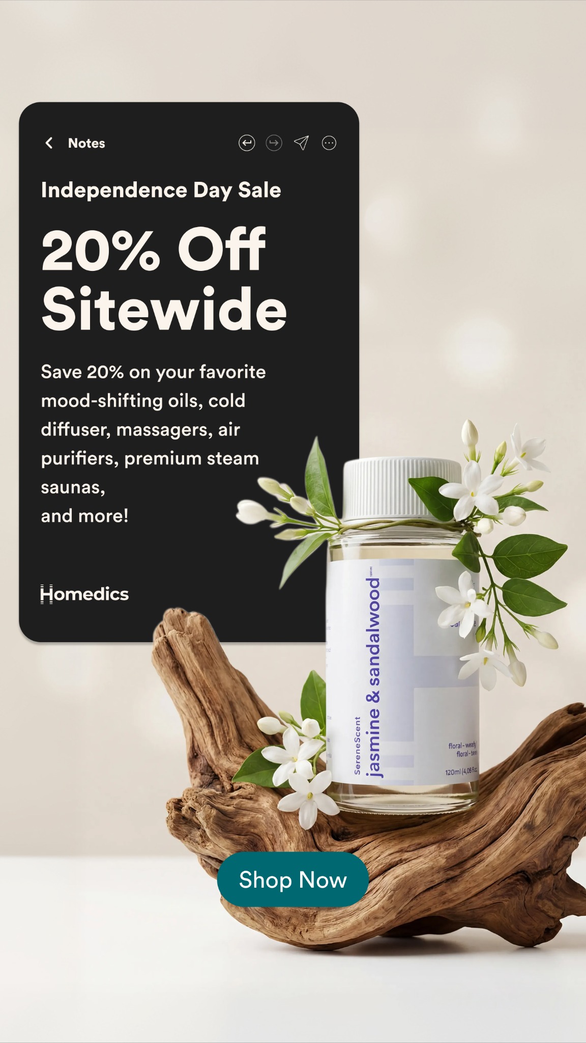 Homedics Facebook ad