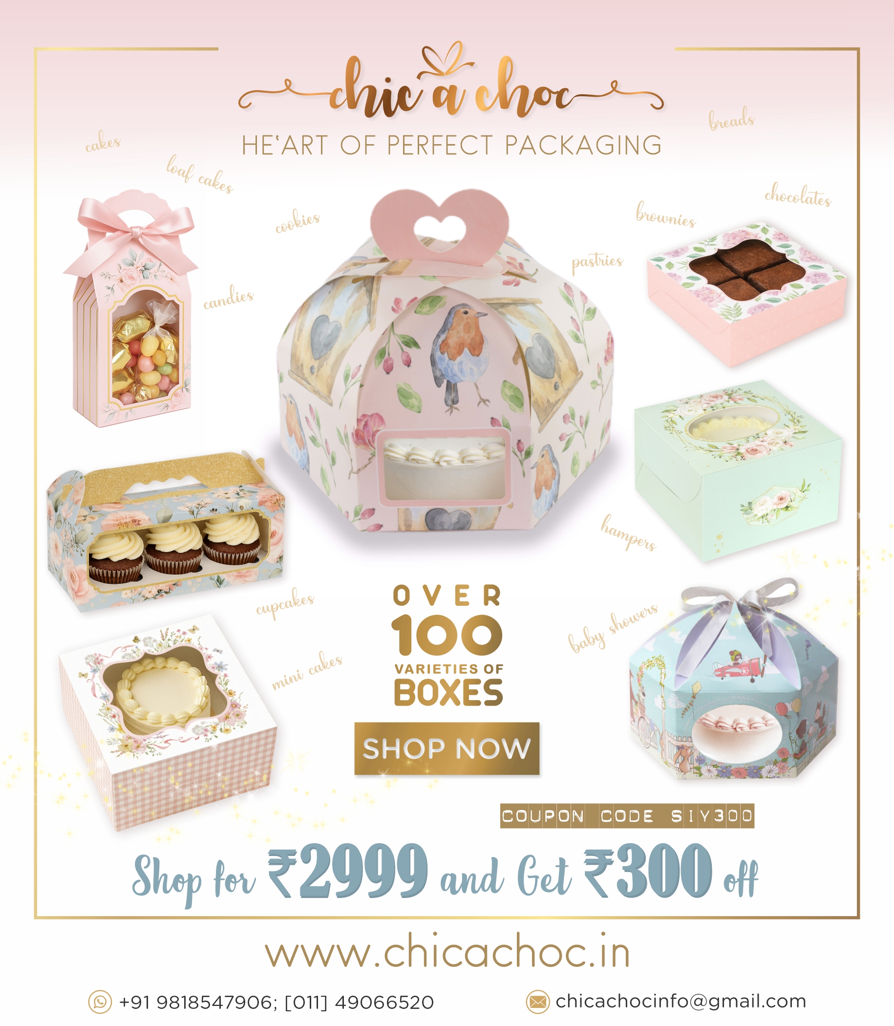 CHIC A CHOC Facebook ad: All India delivery in 3-5 days