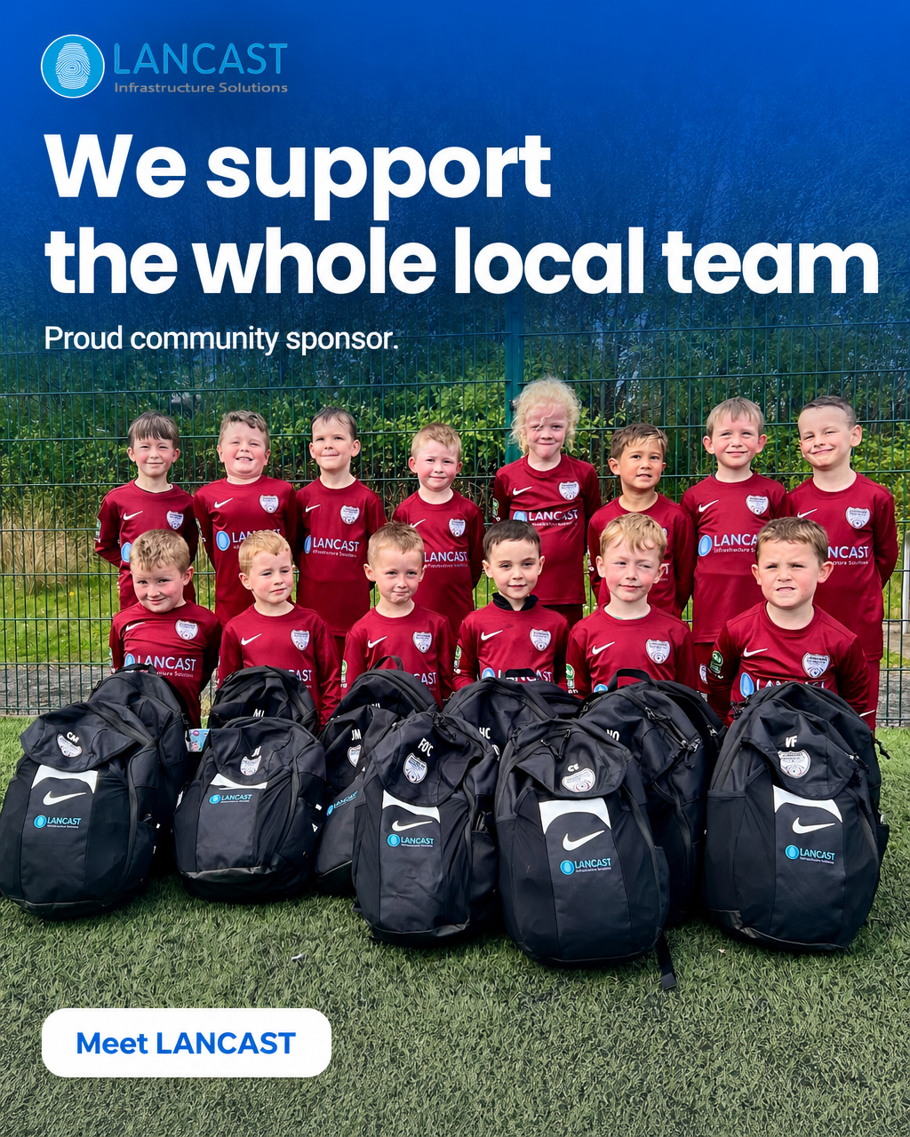 Lancast Infrastructure Solutions Facebook ad: We support the whole local team