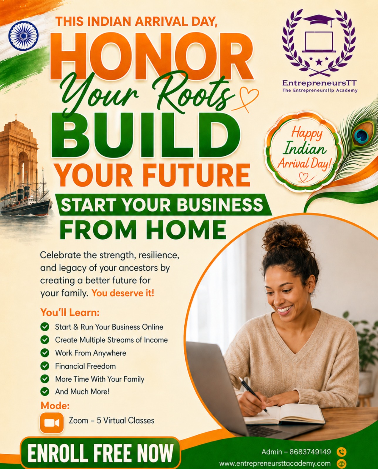 Entrepreneurstt Facebook ad: Enroll Now