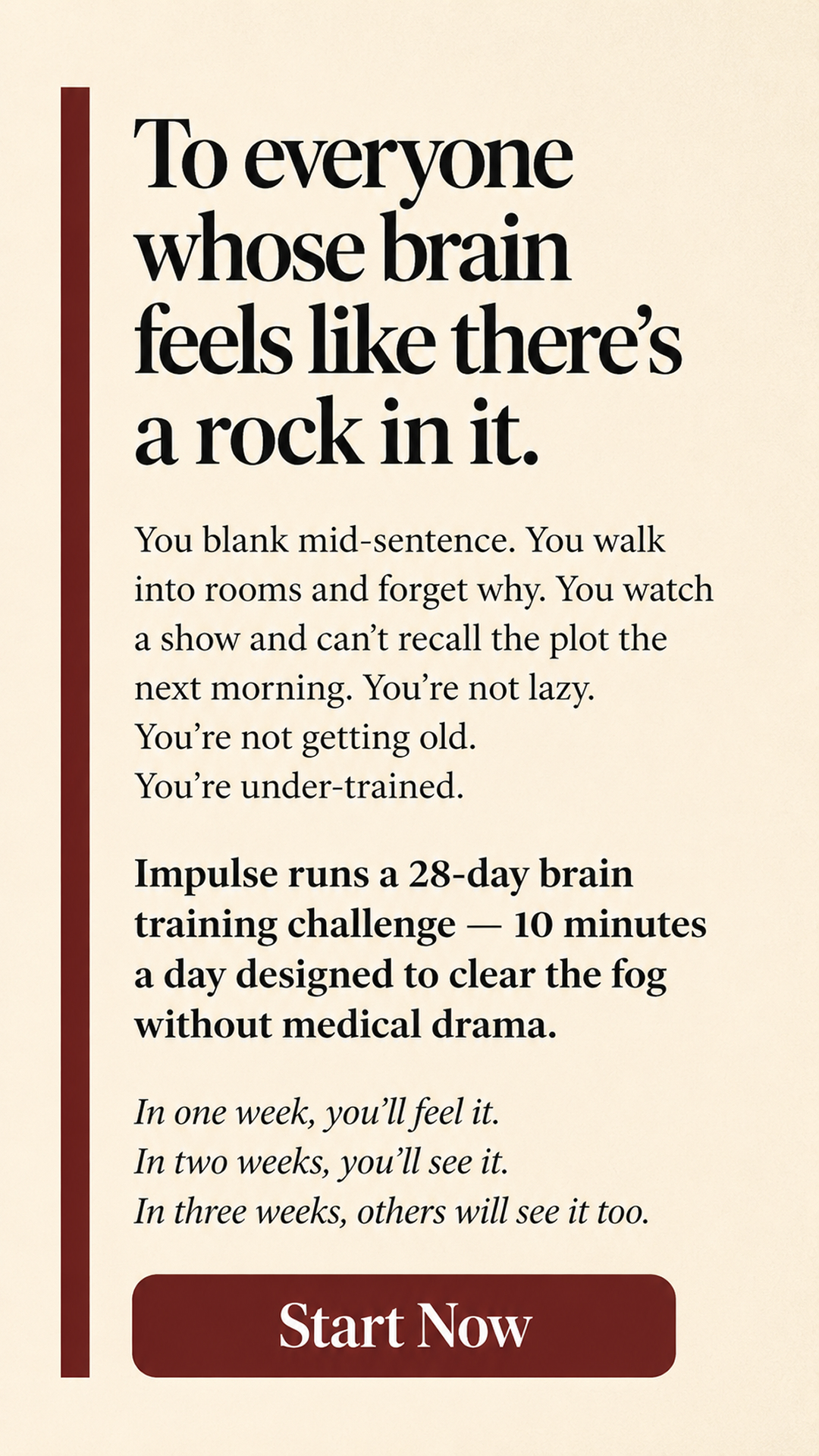 Impulse: Brain Training & Self-Discovery Facebook ad