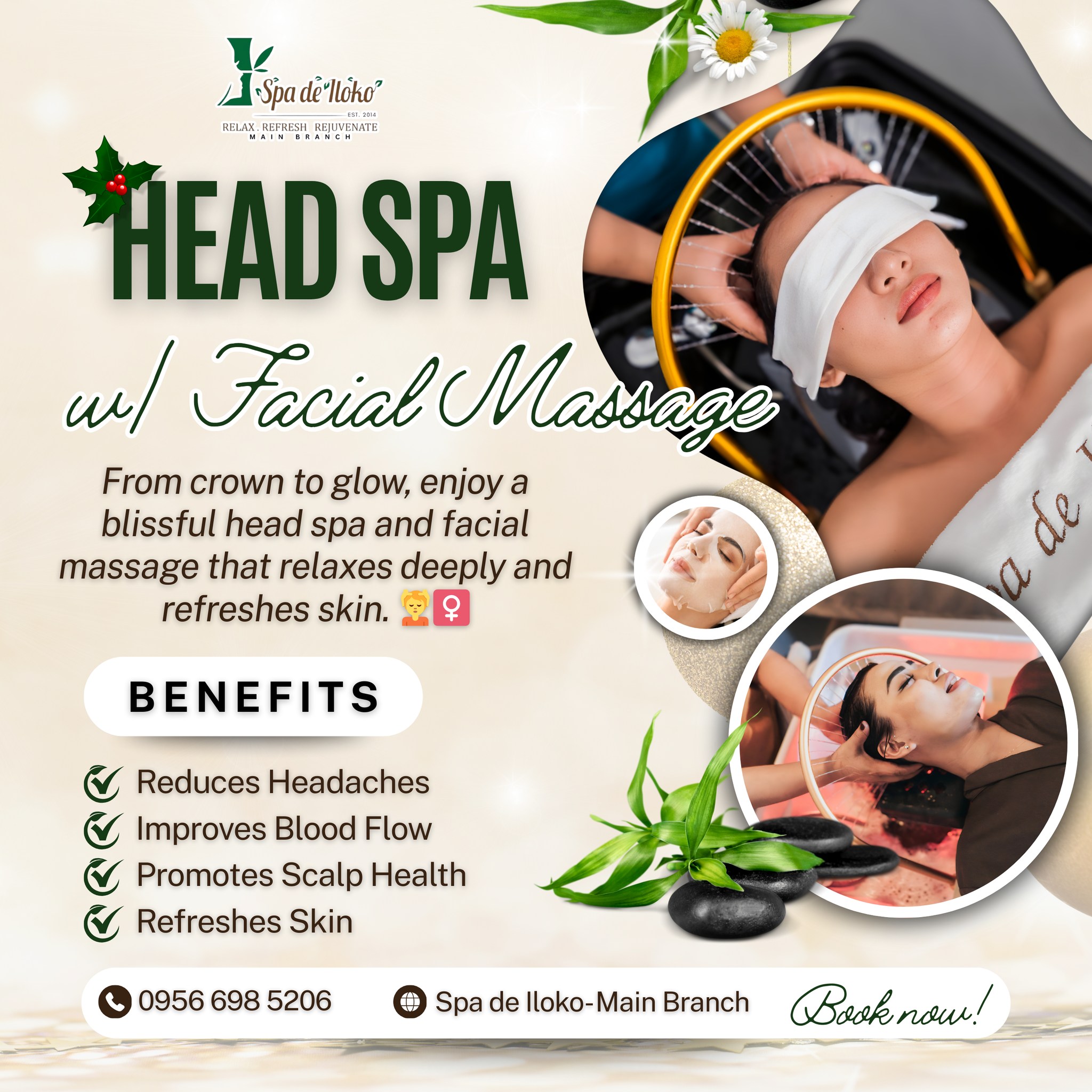 Spa De Iloko - Main Branch Facebook ad: Because your head and face need love too