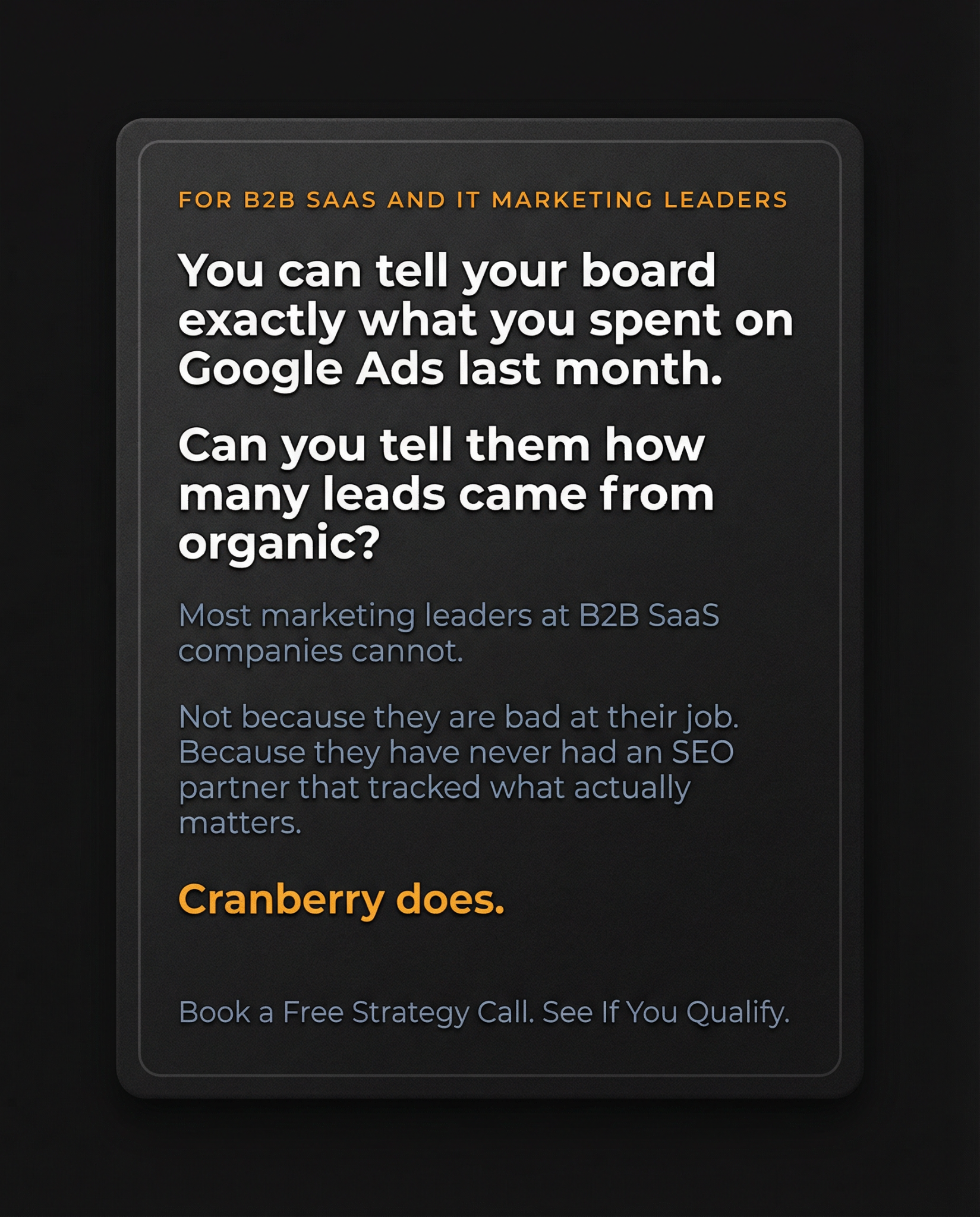 Cranberry Studio Facebook ad: You can explain your ad spend. Can you explain your…