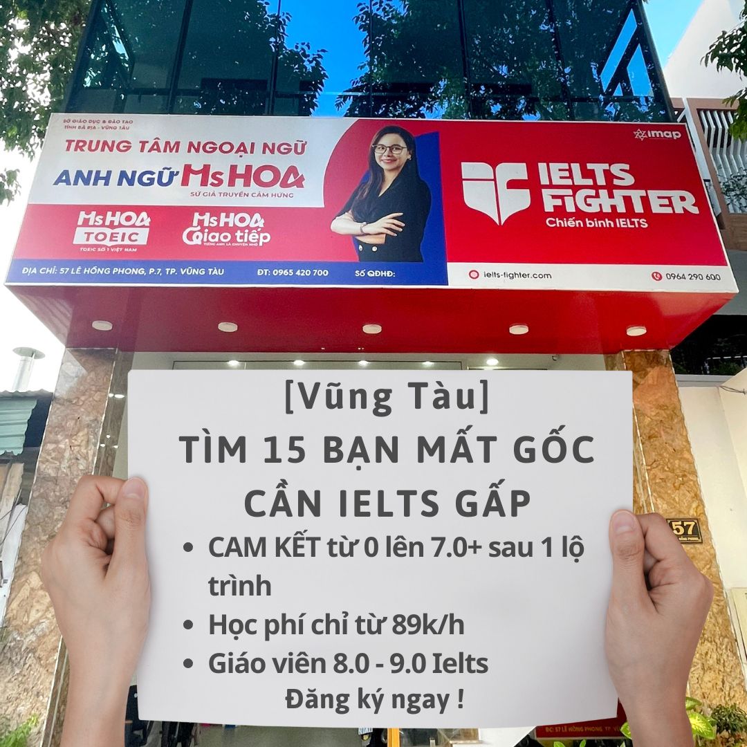 IELTS Fighter Vũng Tàu Facebook ad: Tư vấn lộ trình IELTS 7.0+