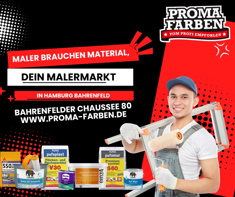 ProMa Farben & Lacke Hamburg - Farbenfachhandel - Bodenfachhandel Facebook ad: ➤ Malermarkt in Hamburg