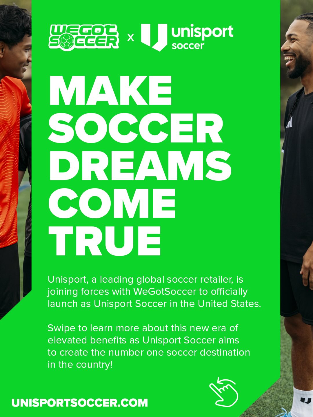 Unisport Soccer Facebook ad: Exciting news!