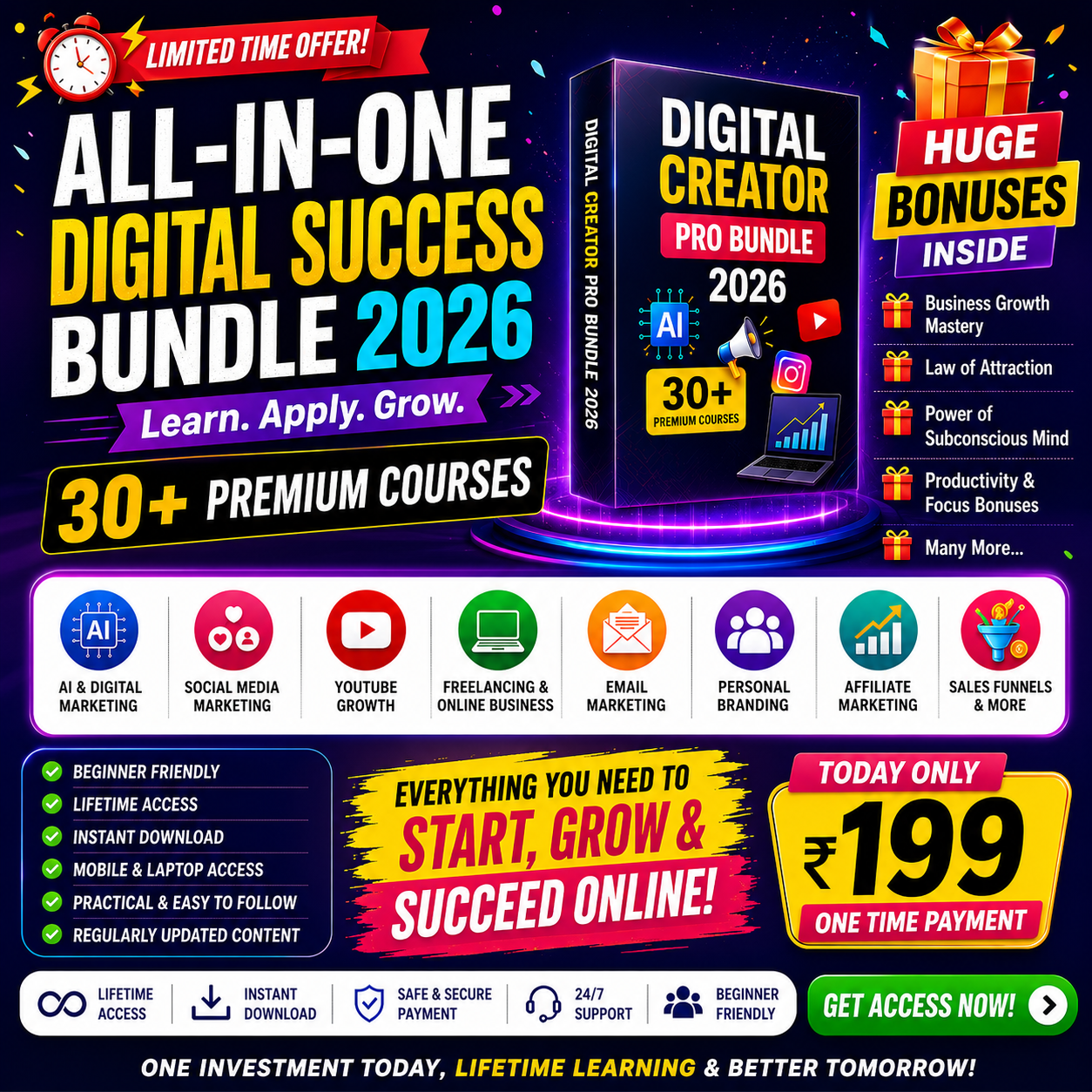 Design Vault Facebook ad: Learn AI, Freelancing & Digital Marketing With 30+ Premium…
