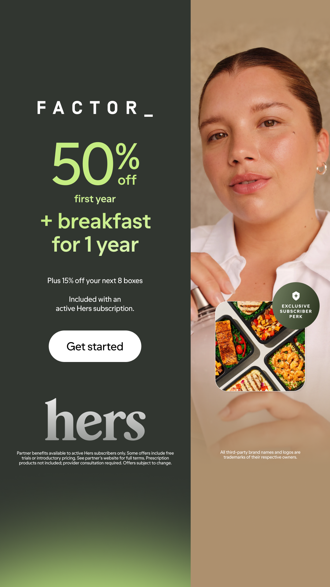 Hers Facebook ad: Get Started Today