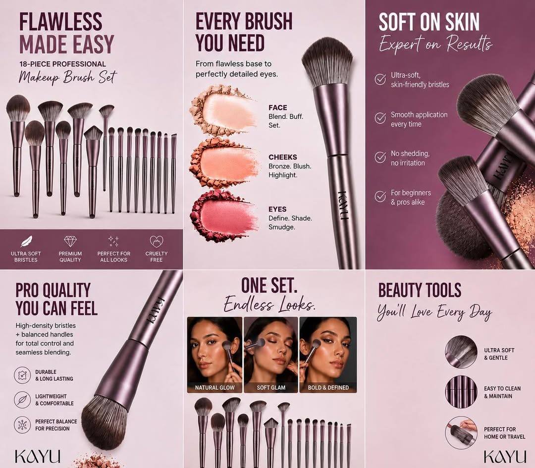 Cherry Shan Skincare and Cosmetics Facebook ad: Brush မရှိဘူးလား လို့ မေးမေးနေကြလို့ တင်ပေးထားပြီနော်