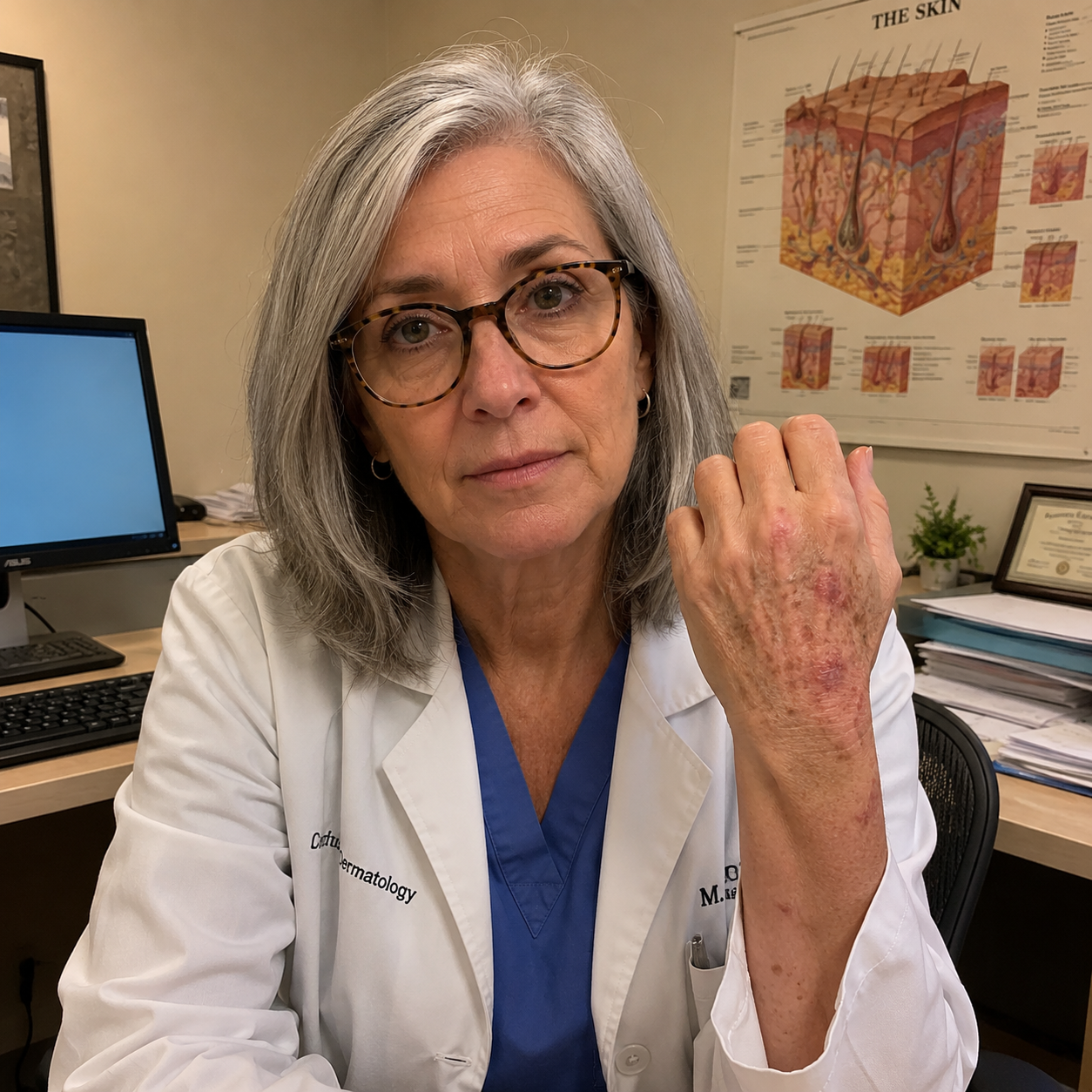 Actinic Keratosis Recovery Facebook ad: I'm a Dermatologist. My Own Patches Spread for 3 Years…