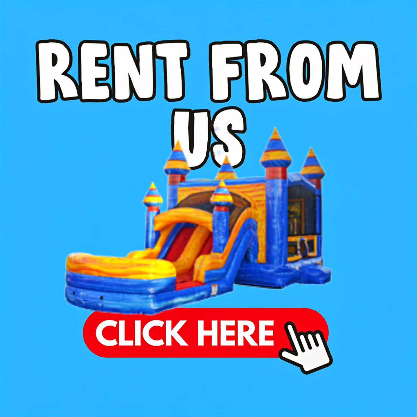 CJ's Event Rentals Facebook ad: Book online now!