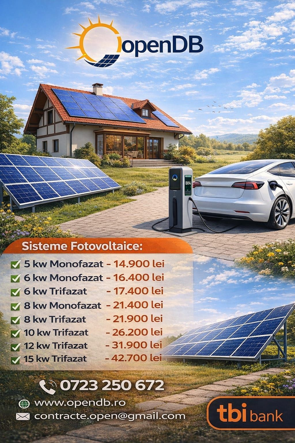Sisteme Fotovoltaice OpenDb Facebook ad: SISTEME FOTOVOLTAICE LA CHEIE, MONTAJ INCLUS