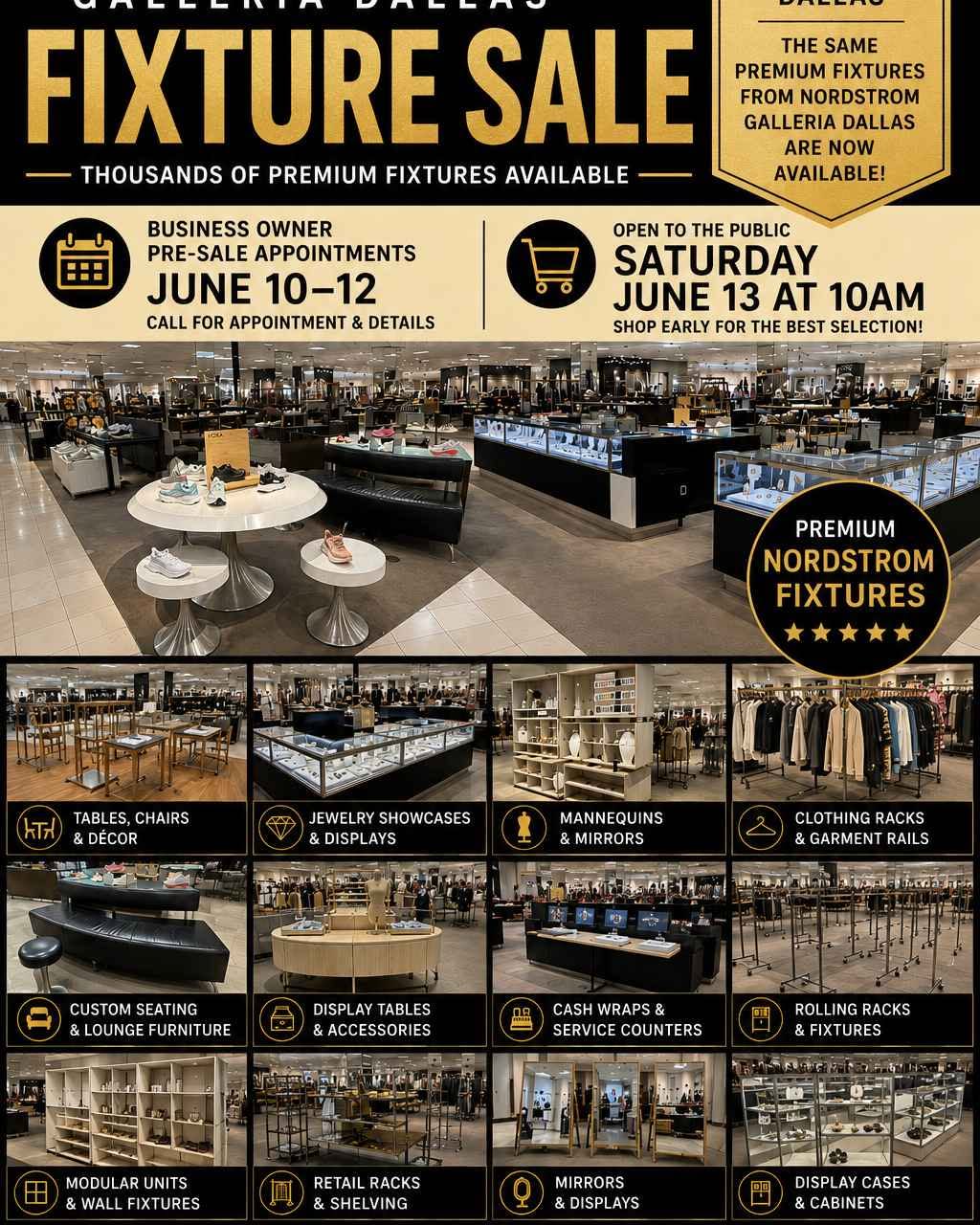 Jeanette Joseph Mentesana Facebook ad: NORDSTROM GALLERIA DALLAS FIXTURE SALE