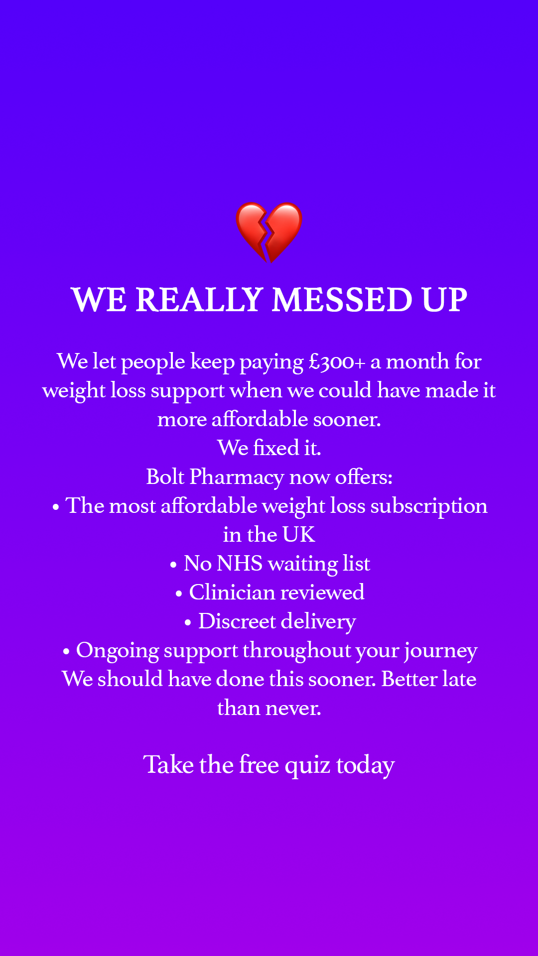 Bolt Pharmacy Facebook ad