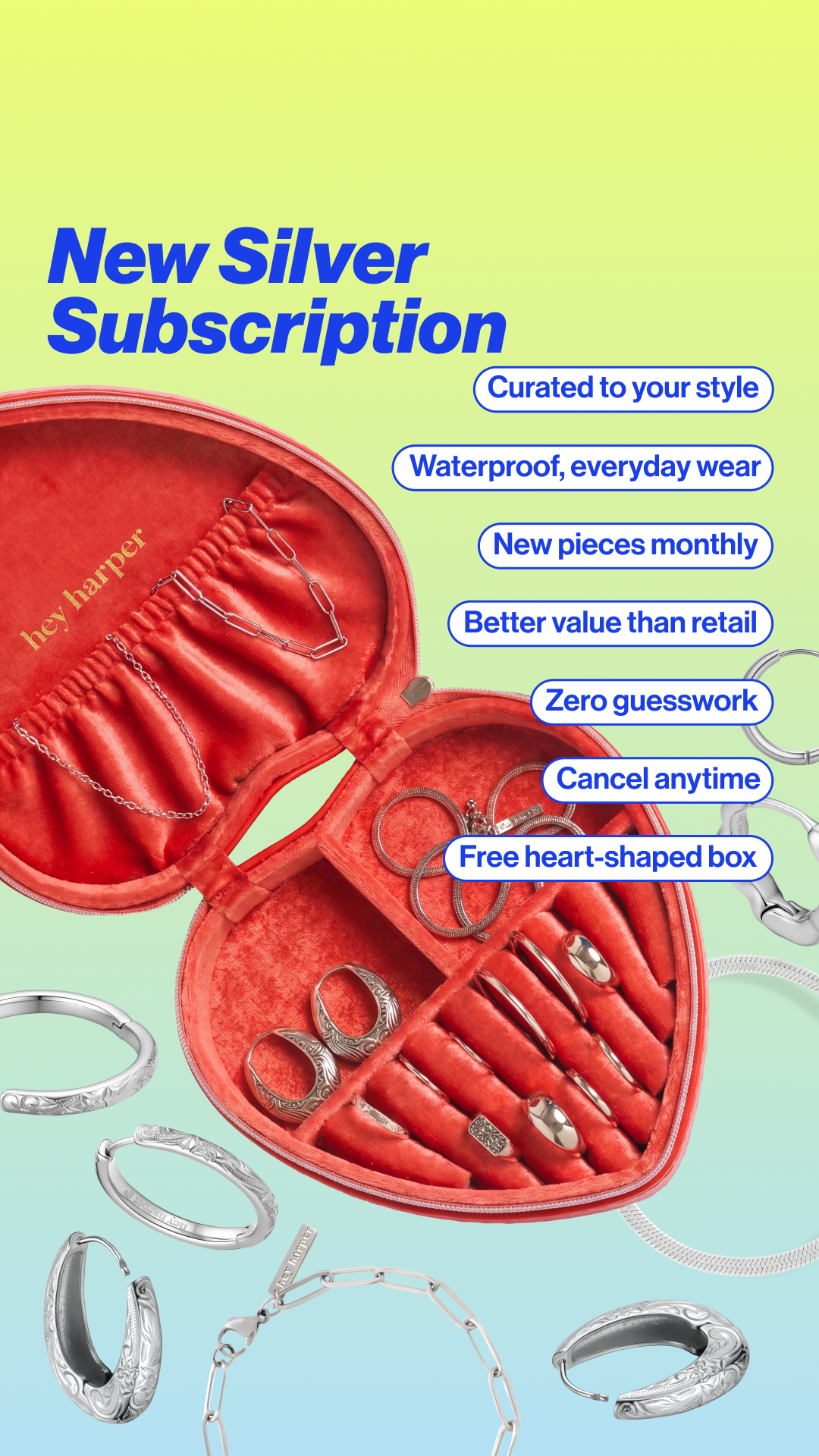Hey Harper Facebook ad: Jewelry Subscription