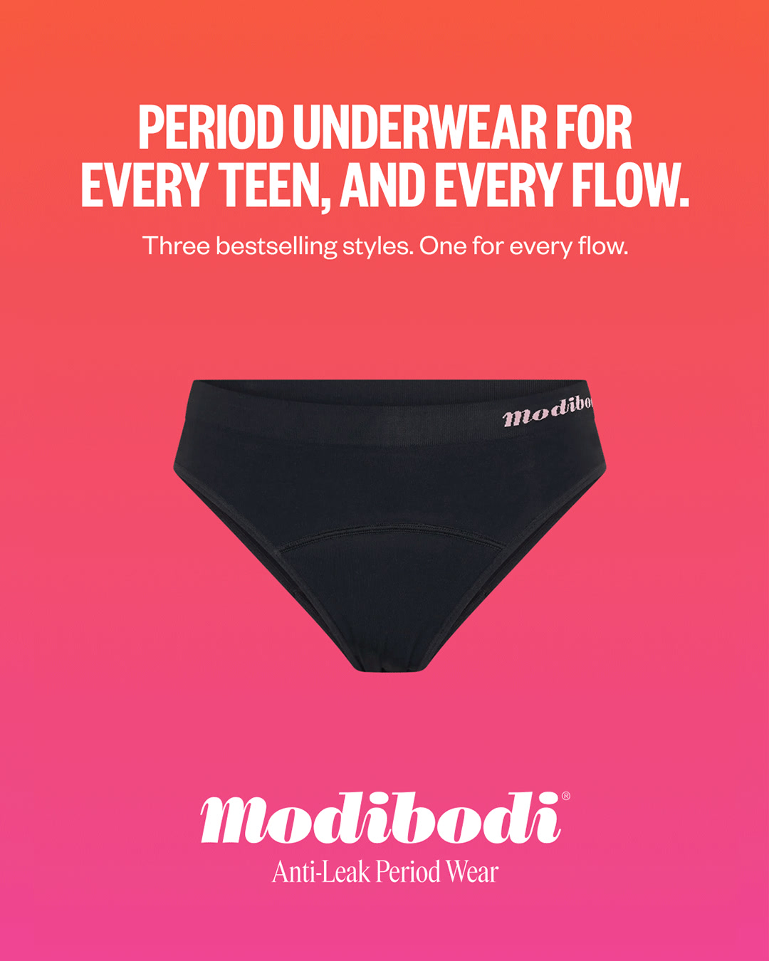 Modibodi Teen Facebook ad from Sep 4, 2026