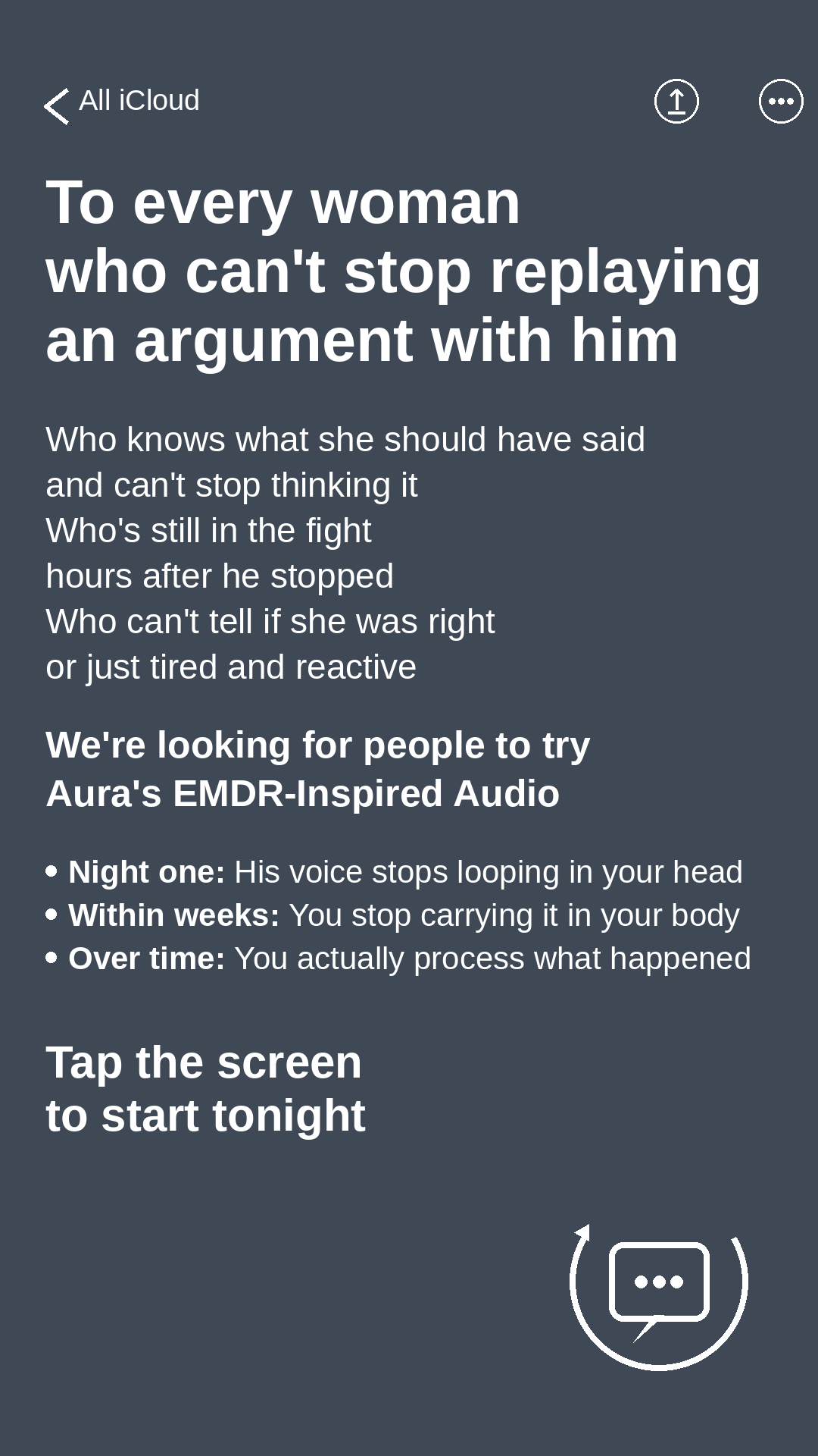 Aura: Find peace every day Facebook ad