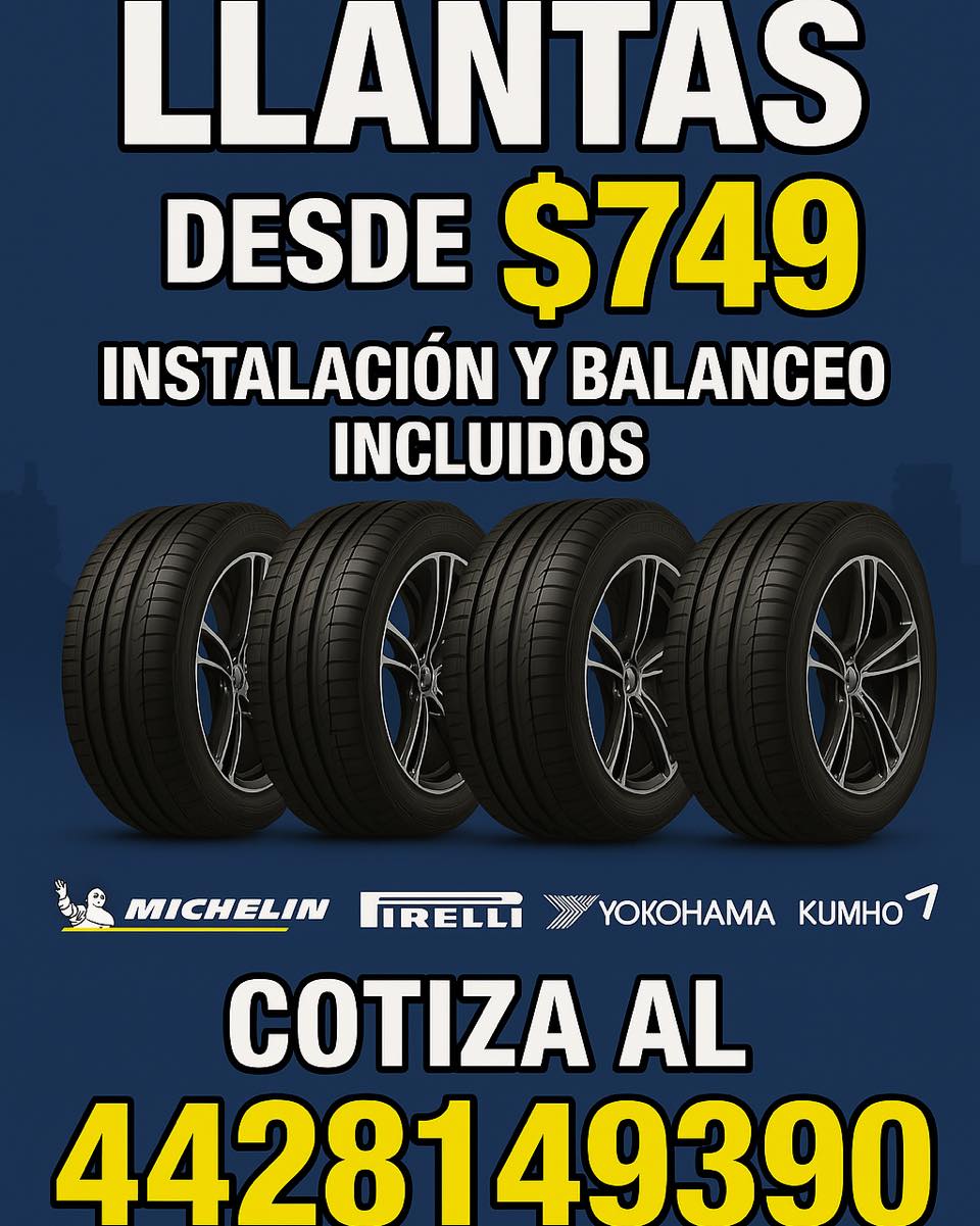 Remate de Llantas Querétaro Facebook ad: LLANTAS DESDE $749