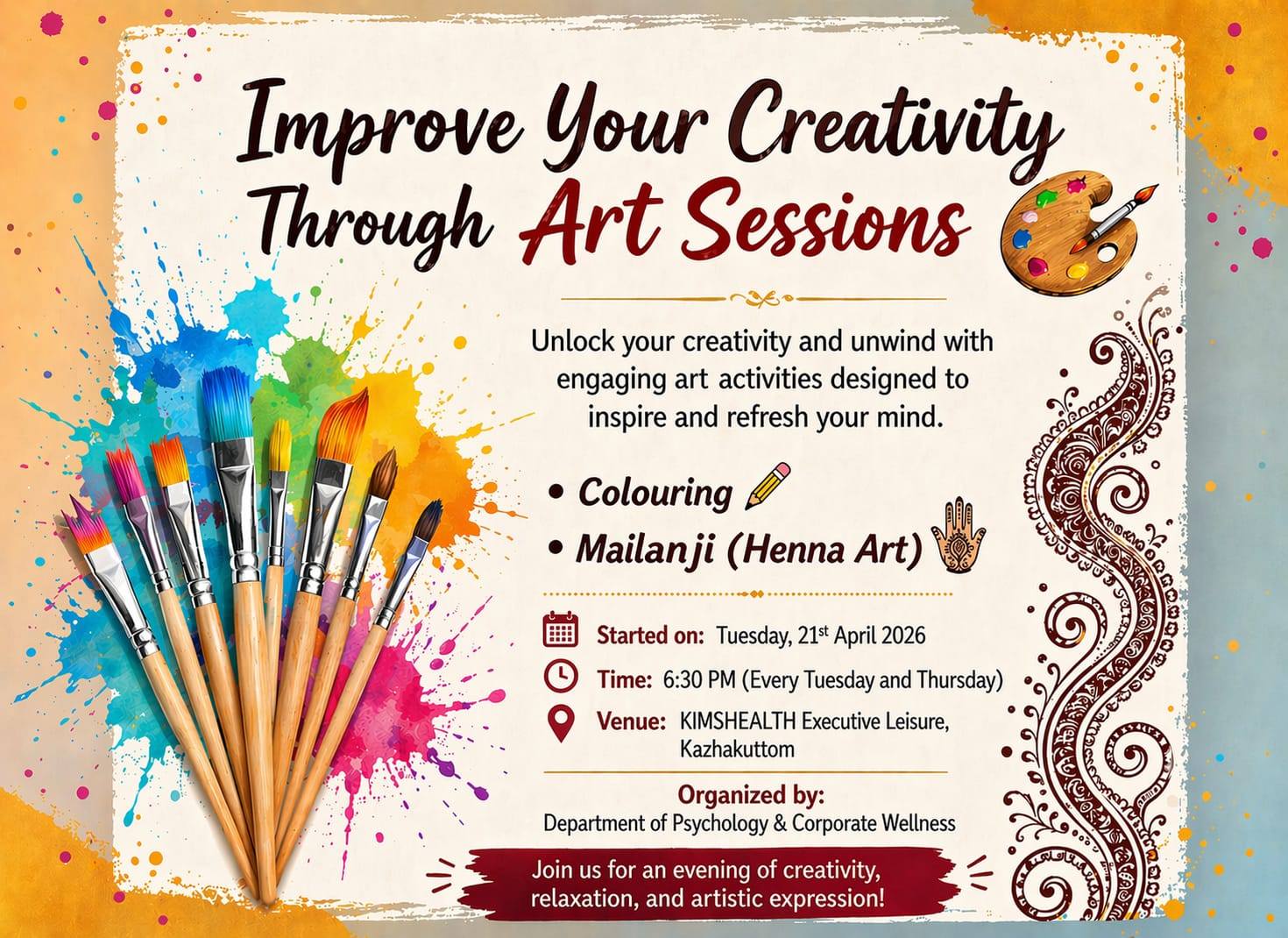 Aravind Thampi Facebook ad: Exclusive Art Integration Program for Creativity…