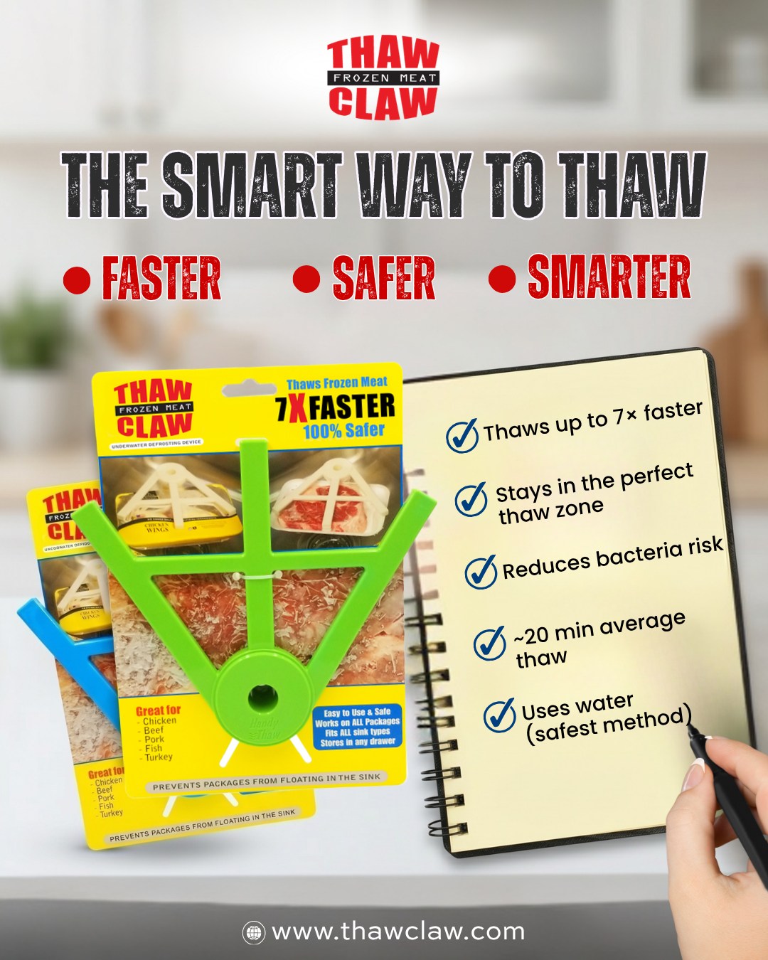 Thaw Claw Facebook ad: Thaw Claw Meat Defroster, a Kitchen Essential Tool for…