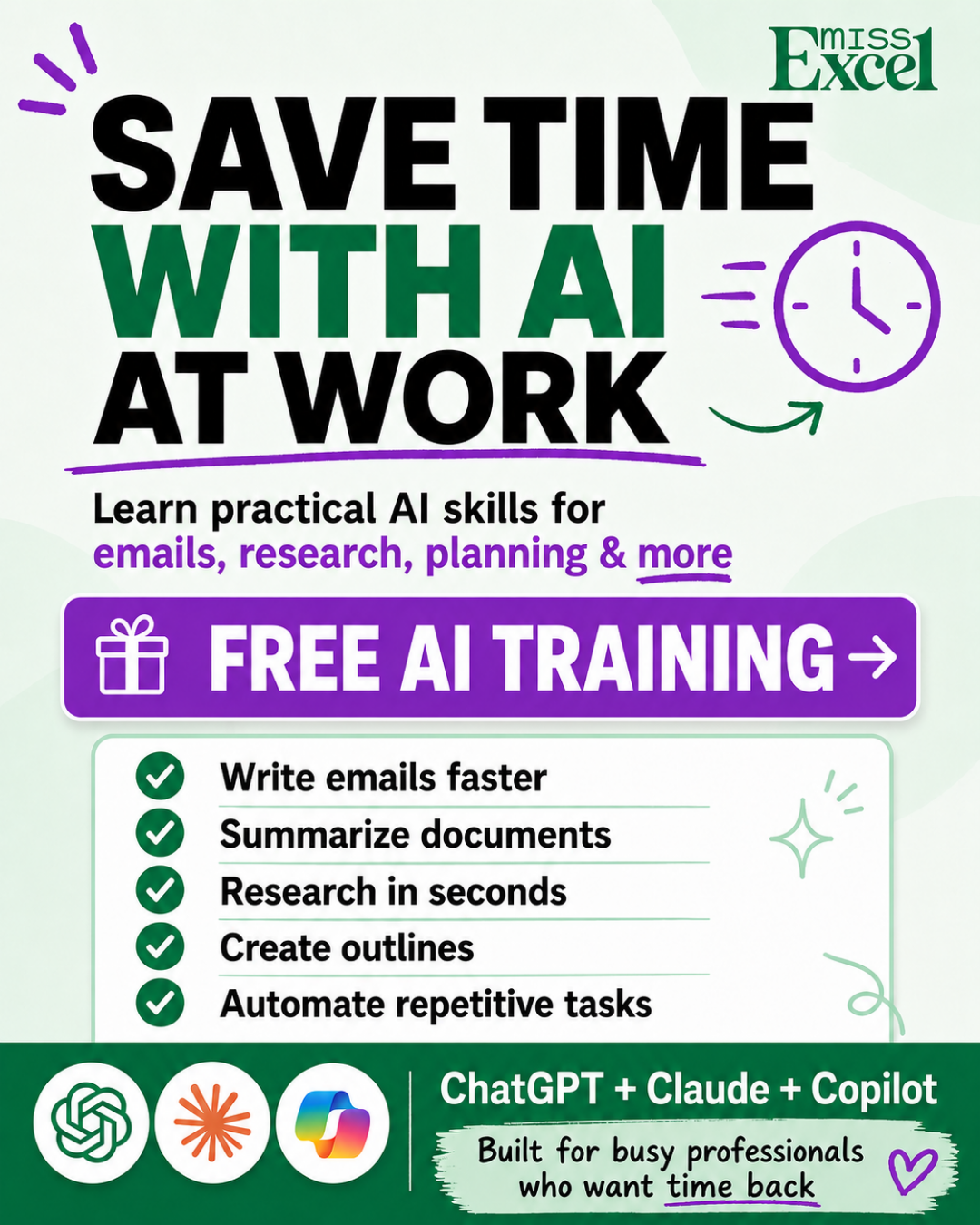 Miss Excel Facebook ad