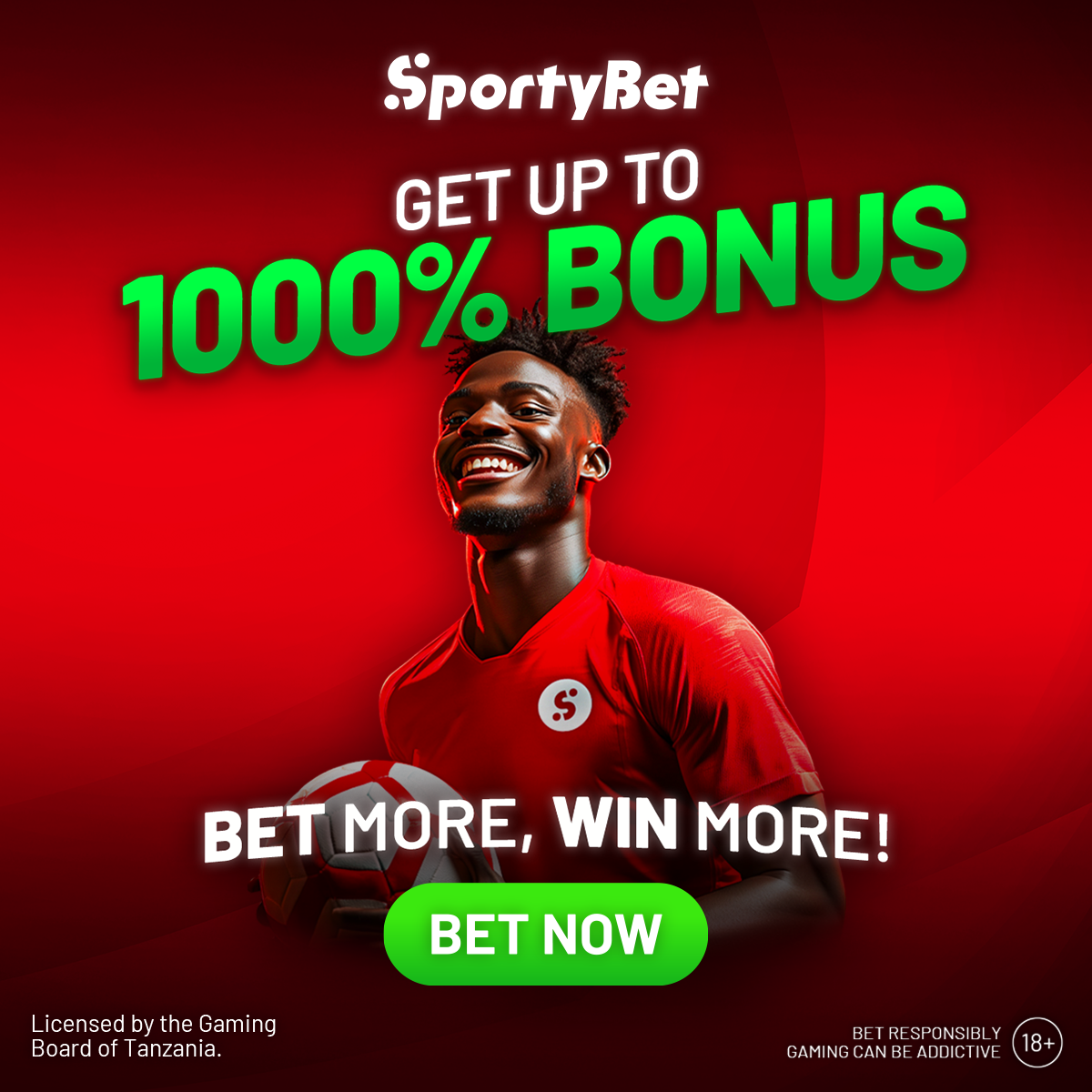 SportyBet Tanzania Facebook ad from Apr 22, 2026