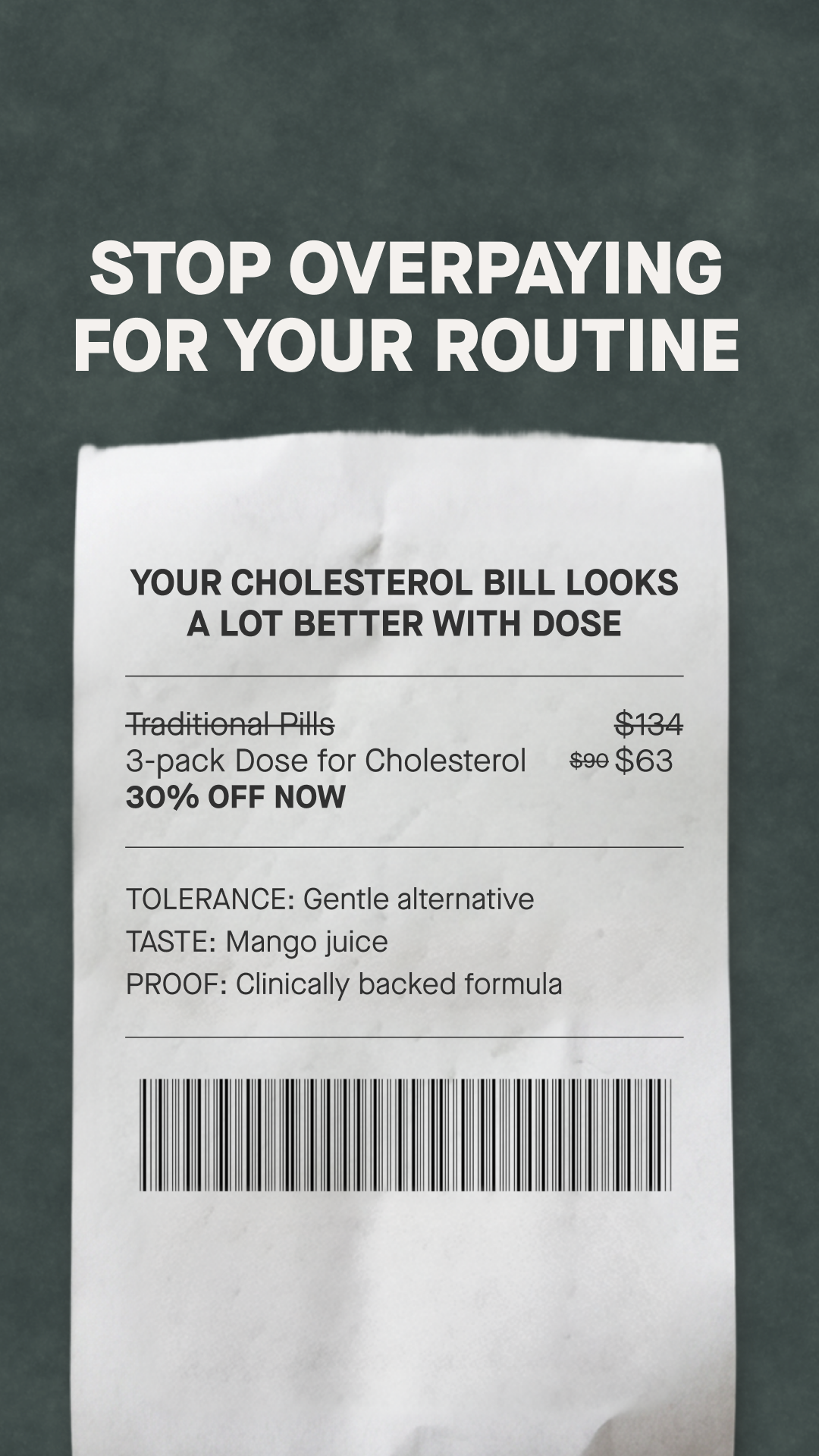 Dose for Cholesterol Facebook ad