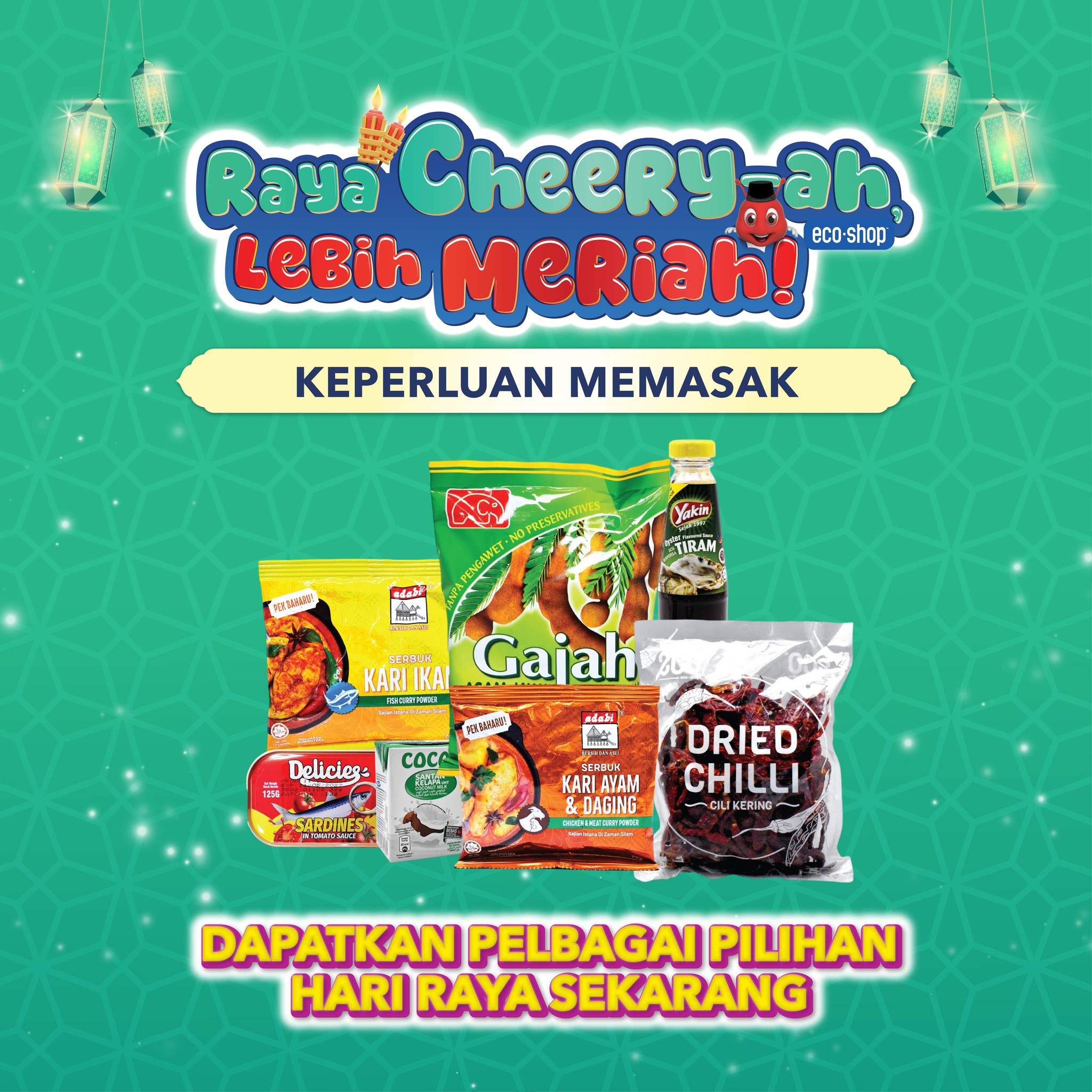 eco-shop Malaysia Facebook ad: Raya Cheery-ah, Lebih Meriah!