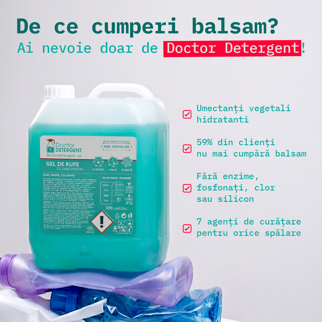 Doctor Detergent Facebook ad: De ce să mai cumperi și balsam?