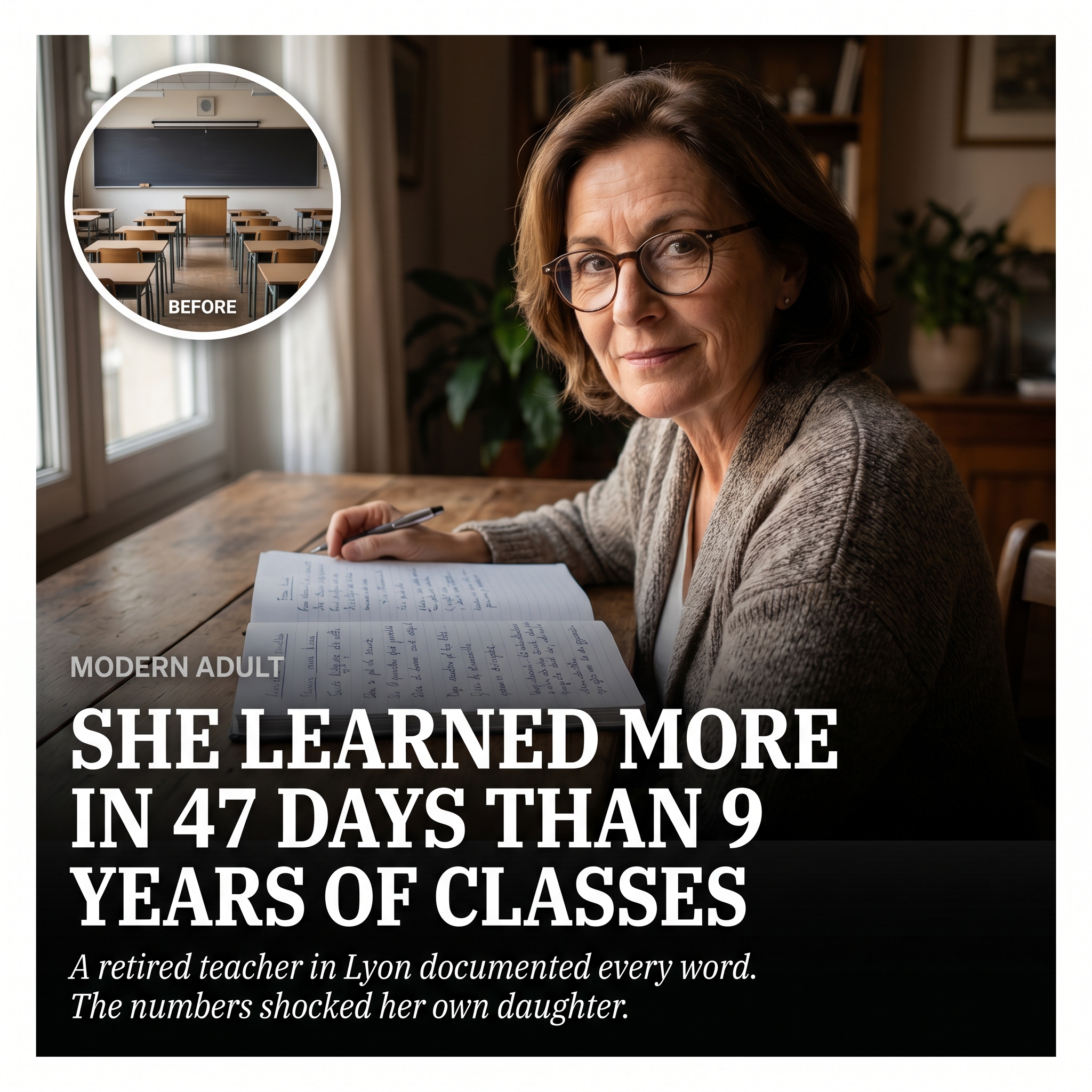 Huha Bele Facebook ad: she counted every french word for 47 days