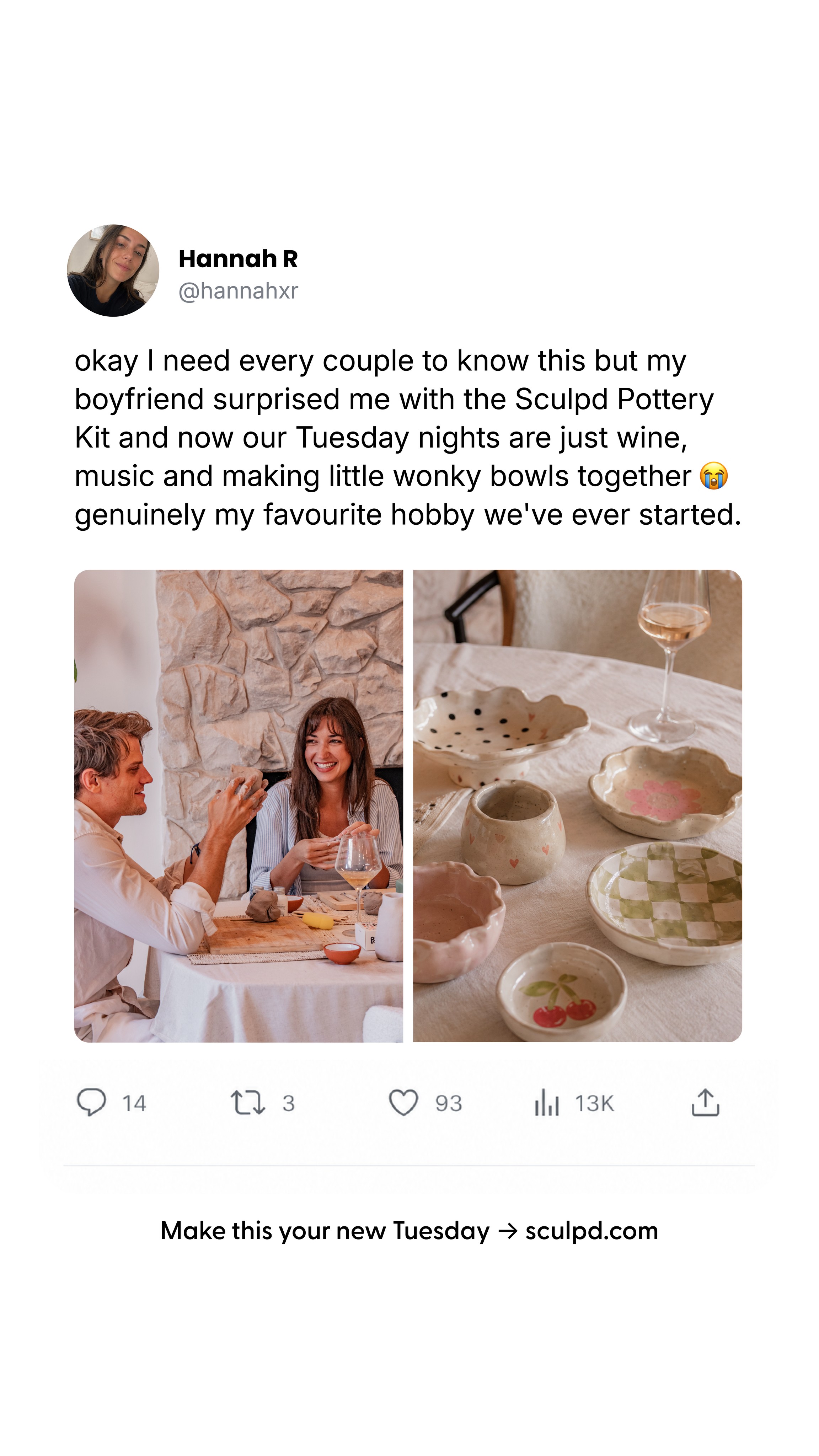 Sculpd Facebook ad: Your new Tuesday night