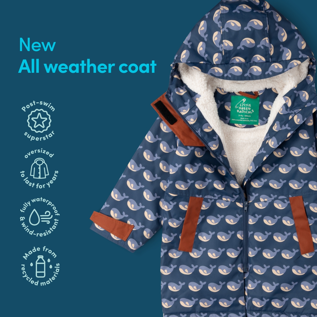 Little Green Radicals Facebook ad: Recycled Cosy Coat