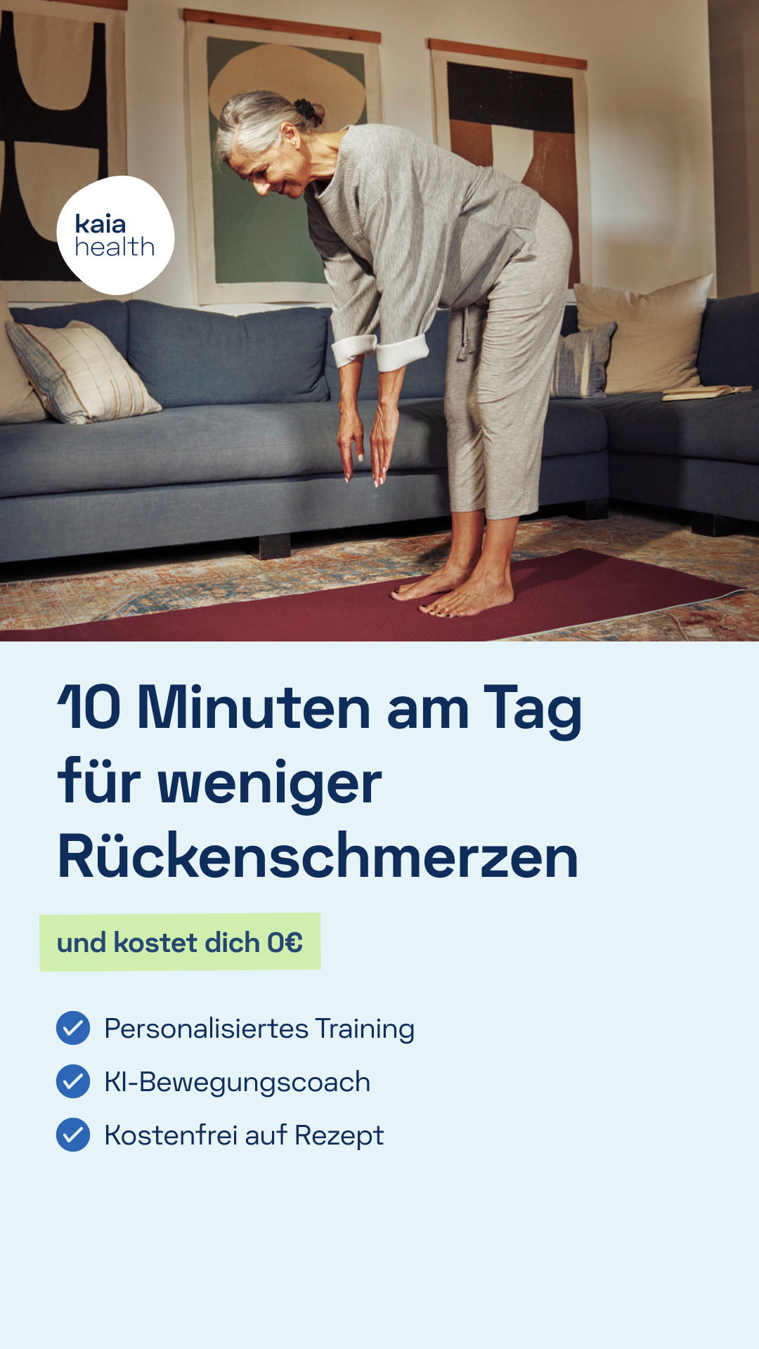Kaia Rückenschmerzen Facebook ad from Apr 10, 2026