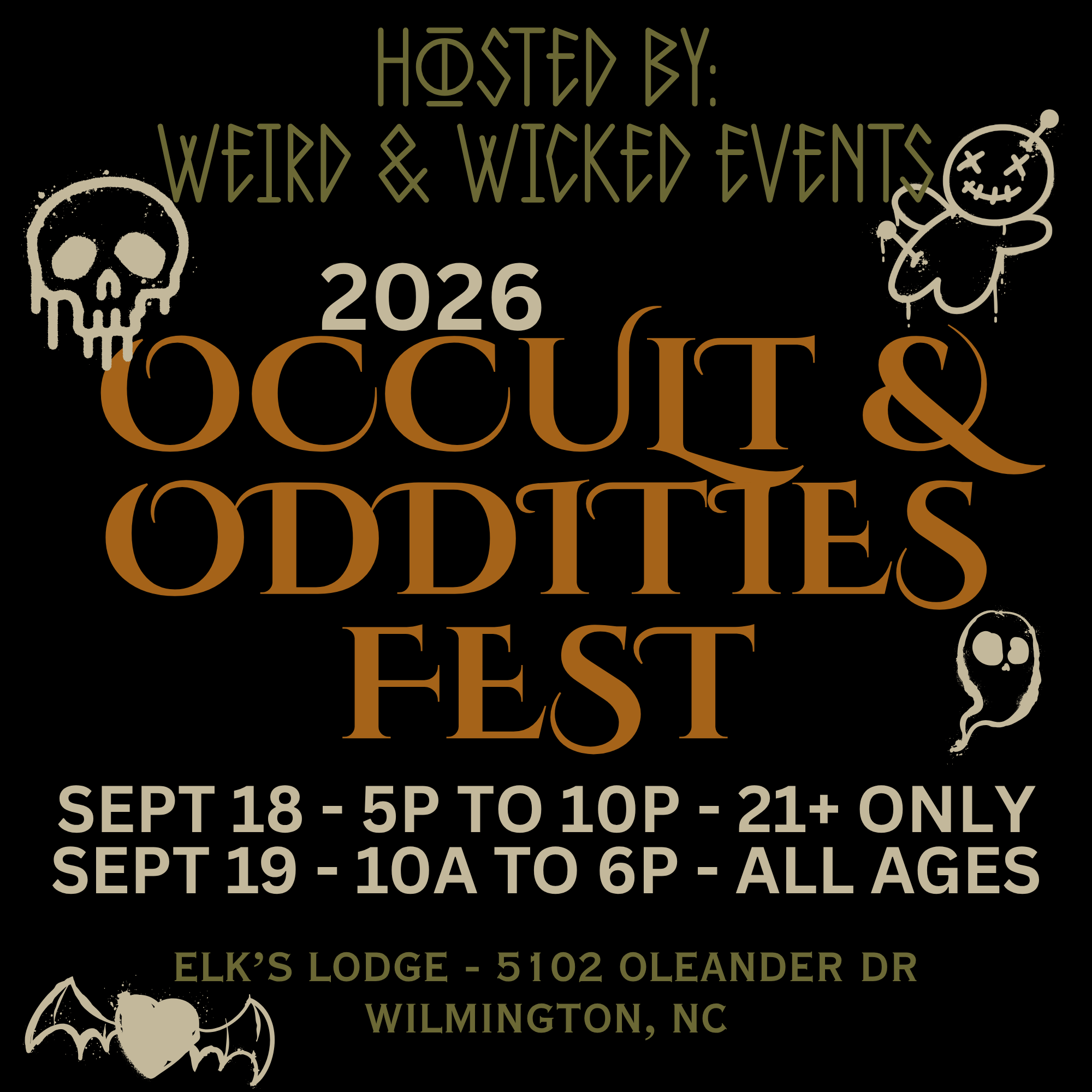 Weird & Wicked Events Facebook ad: 2026 Occult & Oddities Fest