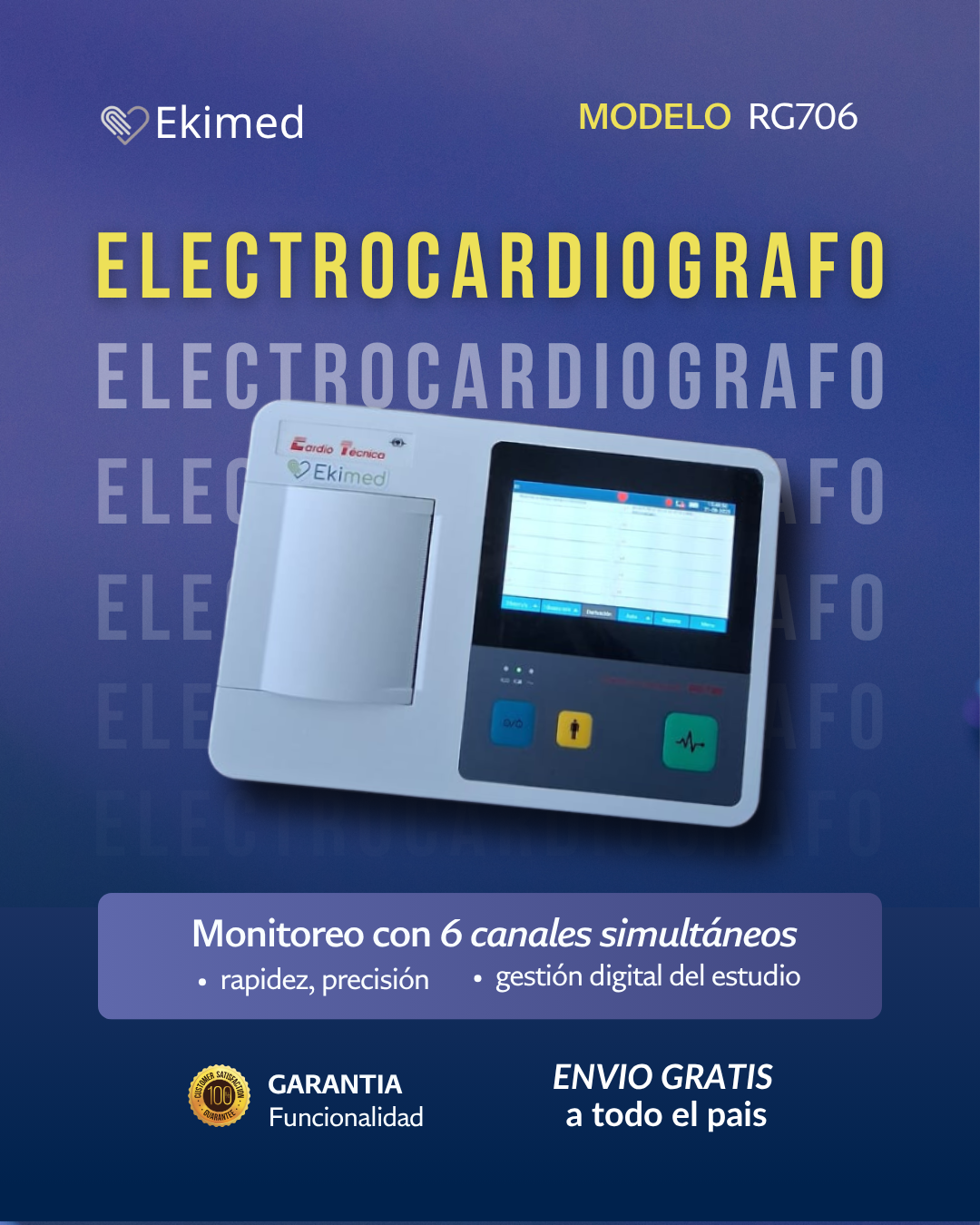 Ekimed equipamiento médico Facebook ad: Precisión inmediata, confianza en cada latido