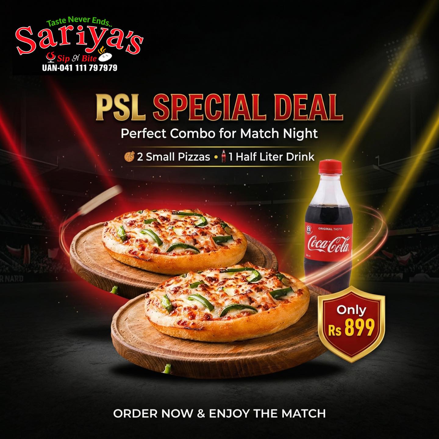 Sariya's Sip n Bite Facebook ad: PSL Fever + Premium Taste = Perfect Match…