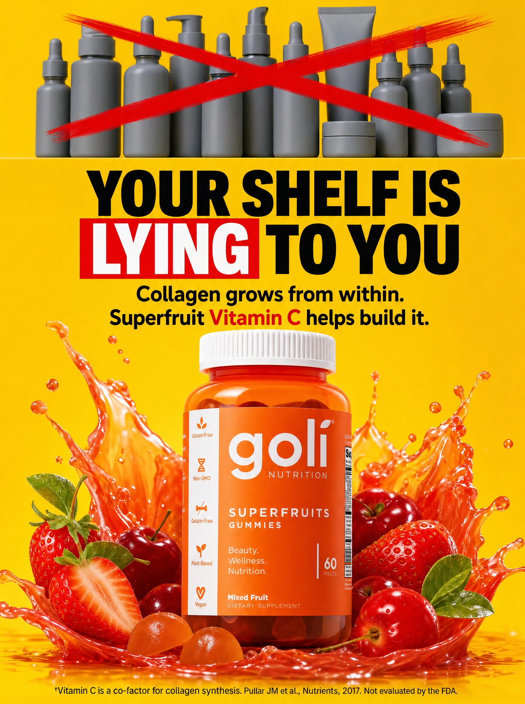 Goli Facebook ad: Skip the Needle. Chew Your Collagen Instead.