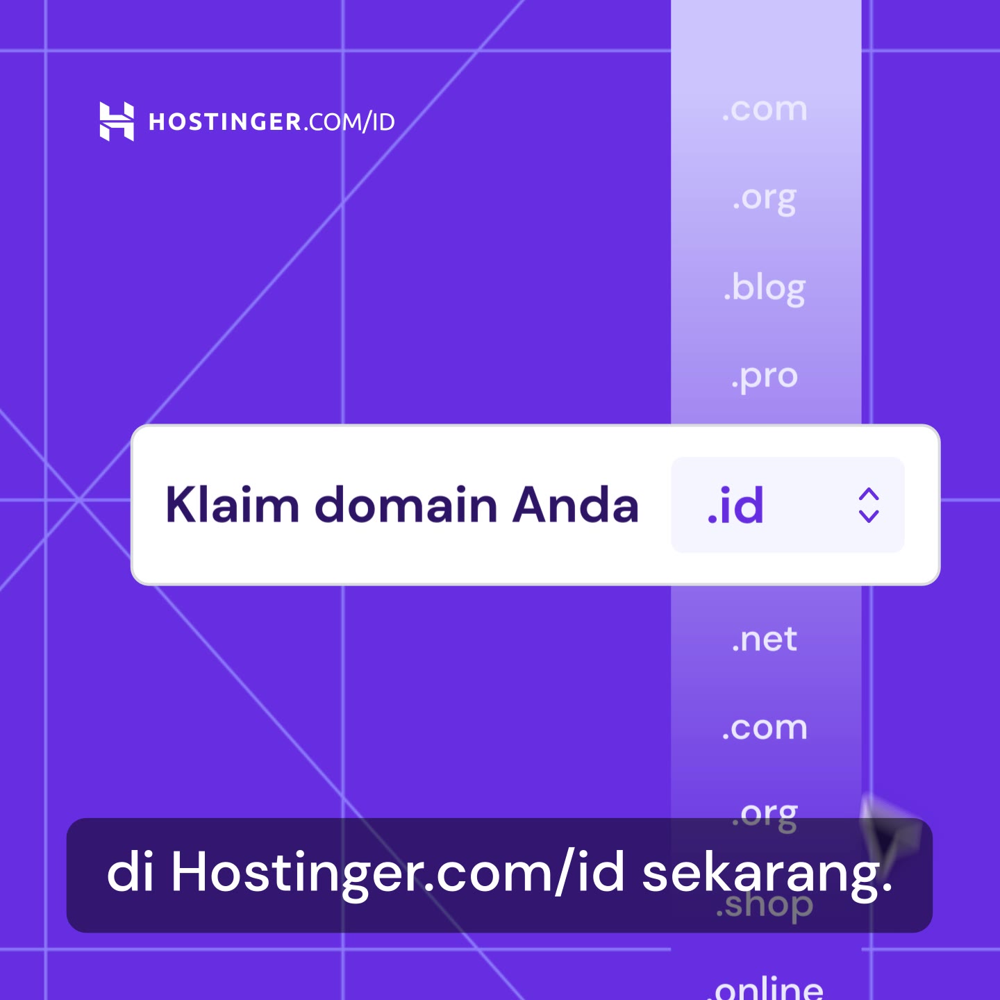 Hostinger Facebook ad: Tampil beda dengan domain sendiri