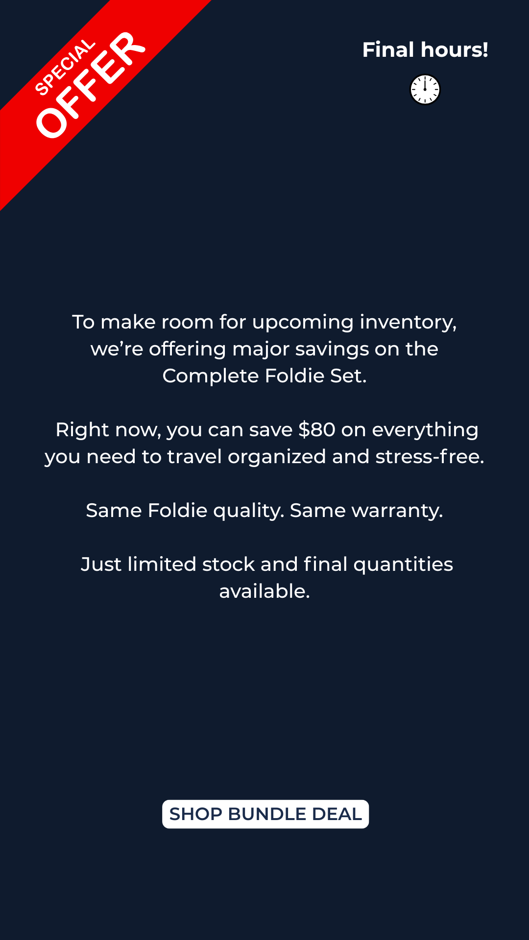 The Foldie Facebook ad from Jan 13, 2026