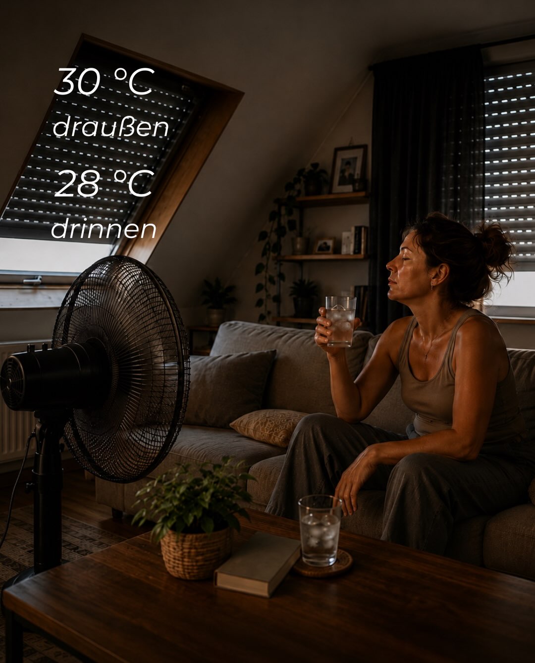 Steinhäusl Facebook ad: 30° draußen. 28° drinnen.