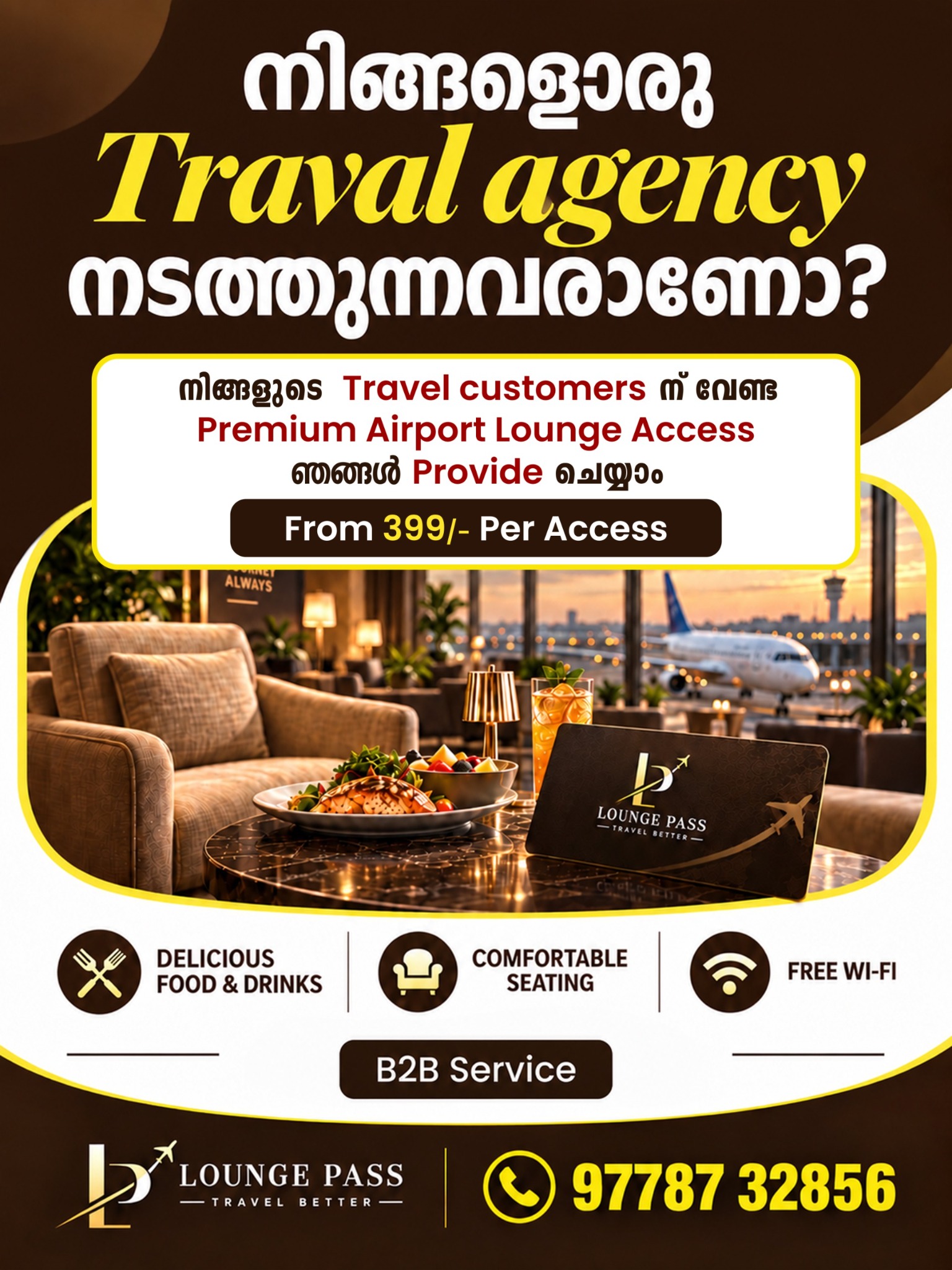 Lounge Pass Facebook ad: നിങ്ങളൊരു Traval agency നടത്തുന്നവരാണോ?.നിങ്ങളുടെ Travel…