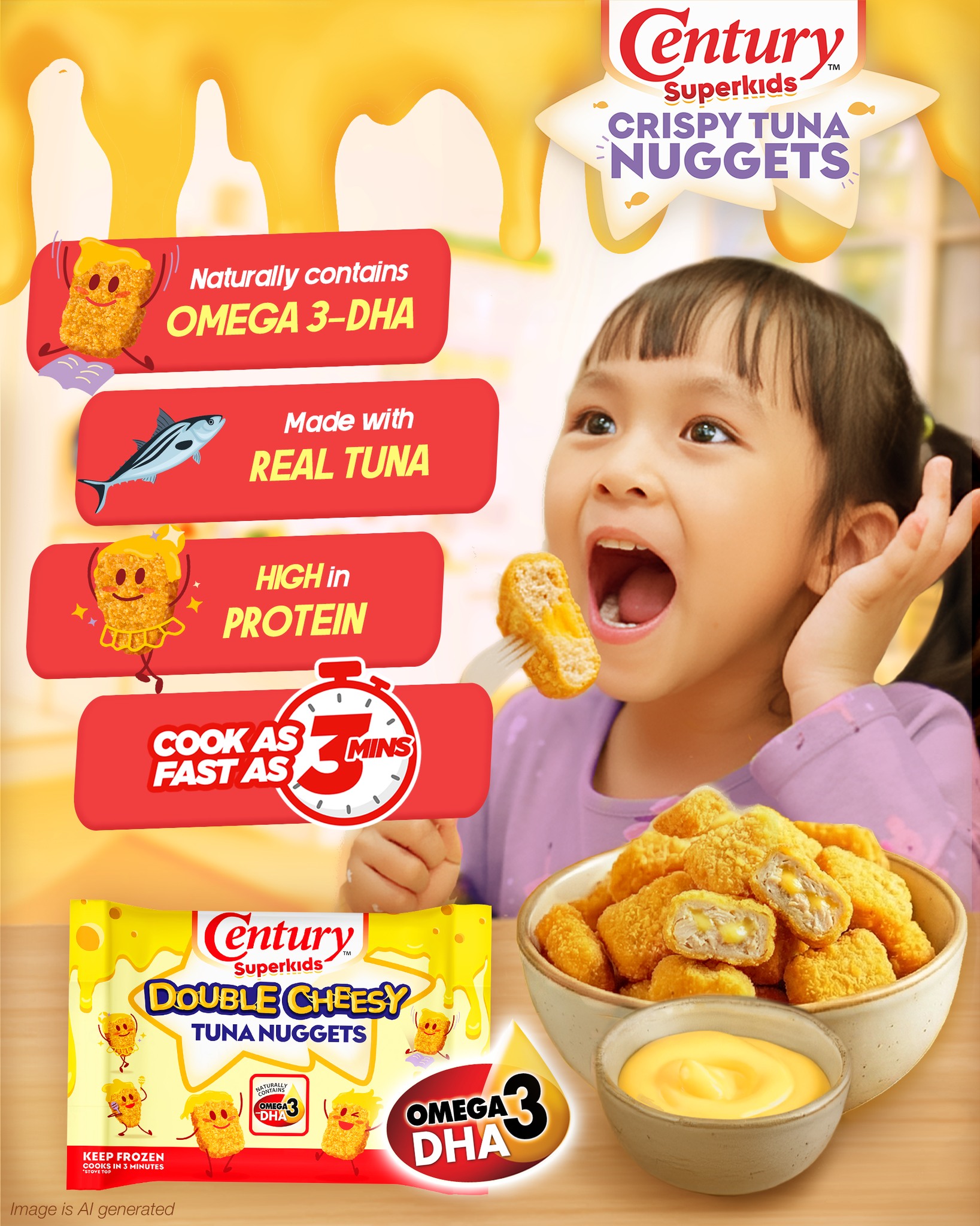 Century Tuna Superbods Facebook ad: Cheesy? Yummy? Nutritious?