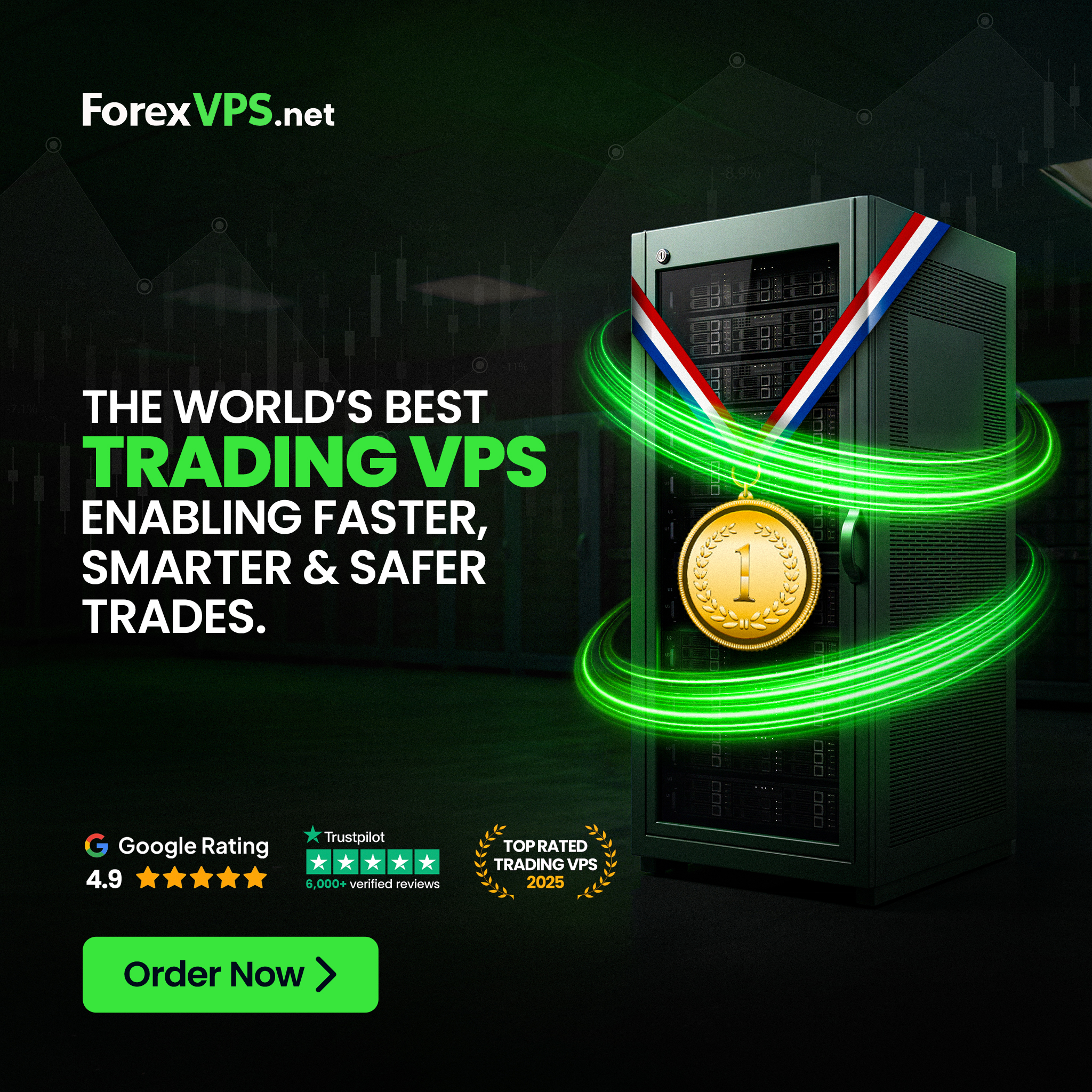 ForexVPS.net Facebook ad: VPS Optimized for Traders