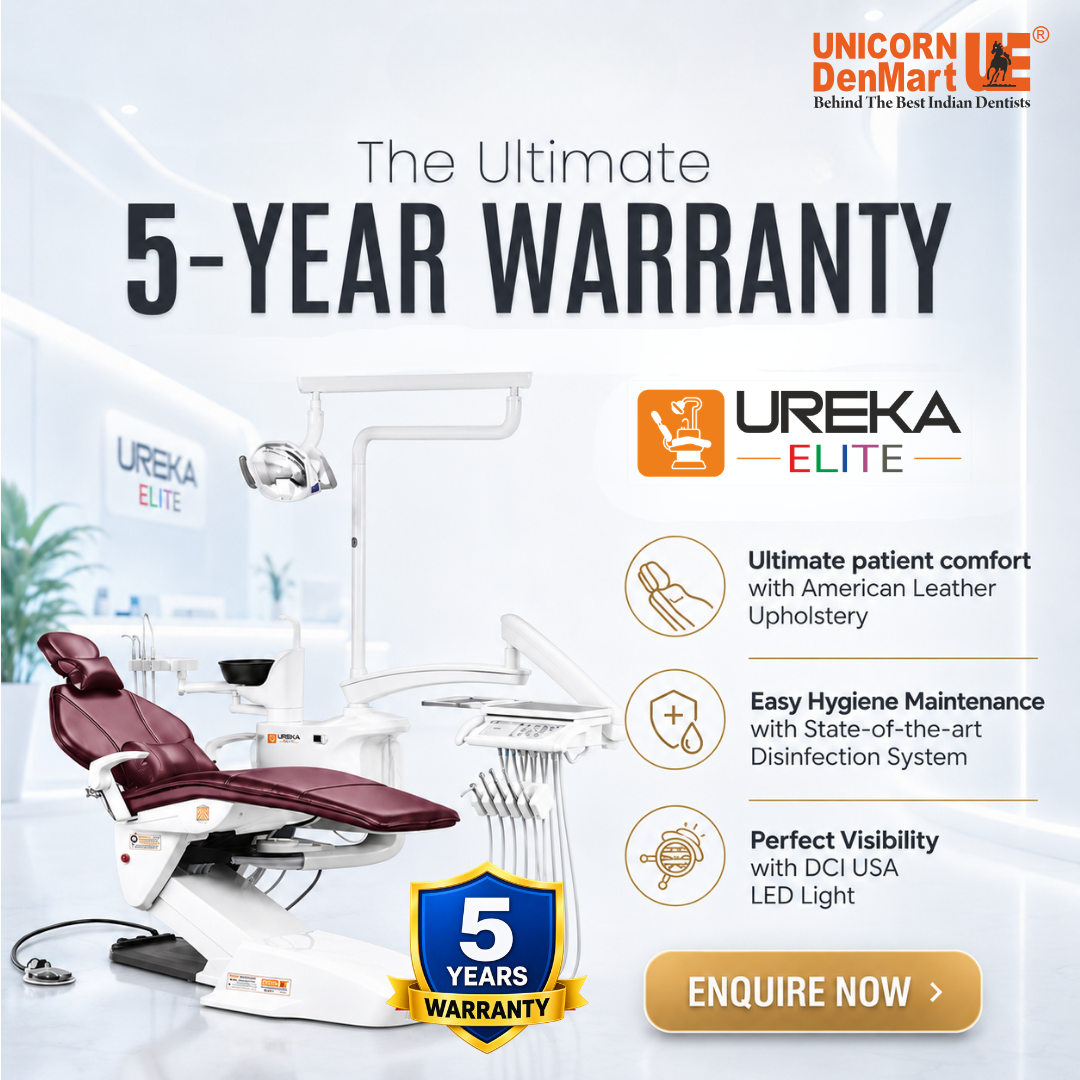 Unicorn Denmart Ltd. Facebook ad: Upgrade your clinic with dental chairs designed for…