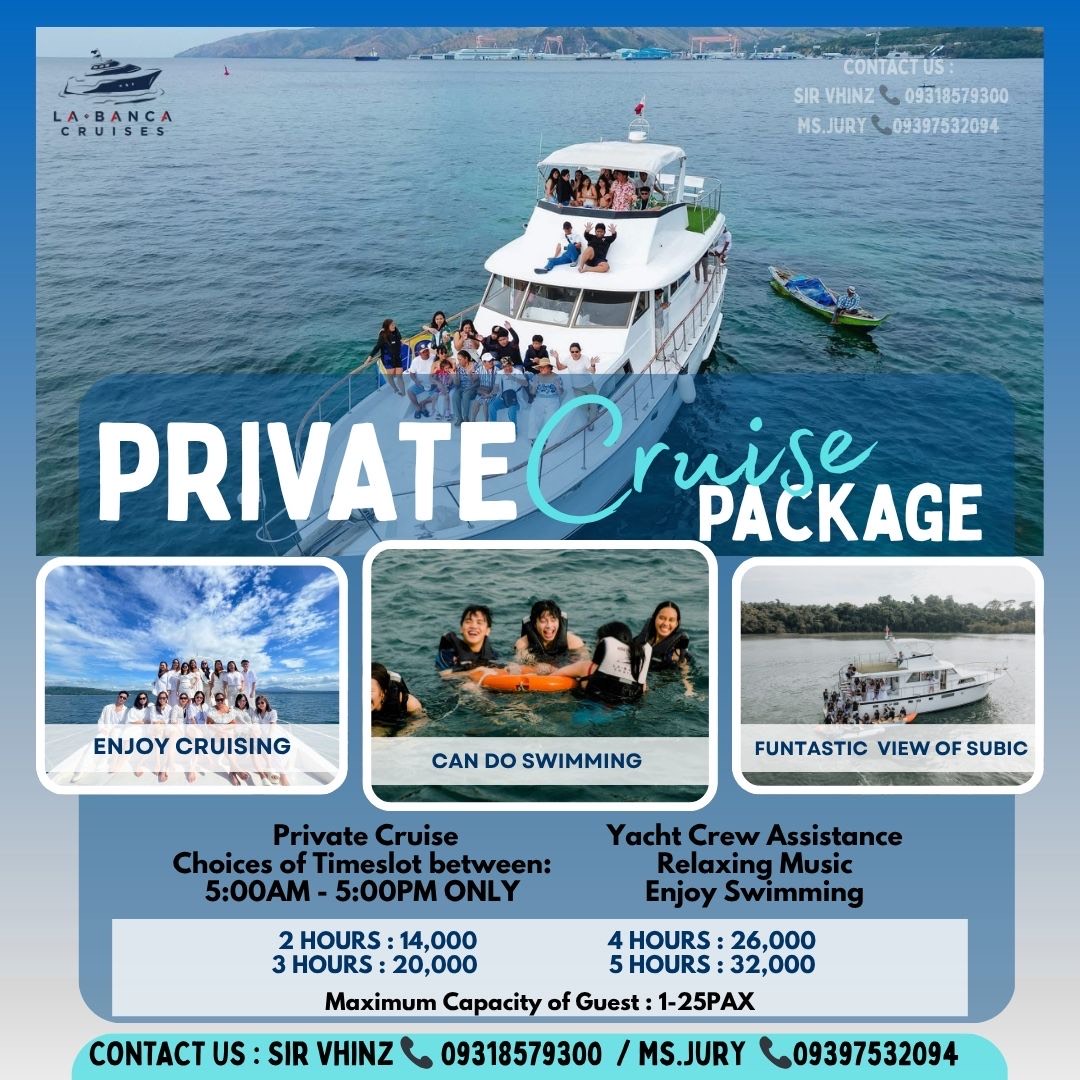 Subic Sea Vation Yacht Rentals Facebook ad: 𝐄𝐗𝐂𝐋𝐔𝐒𝐈𝐕𝐄 𝐃𝐀𝐘𝐓𝐎𝐔𝐑 𝐘𝐀𝐂𝐇𝐓 𝐑𝐄𝐍𝐓𝐀𝐋…